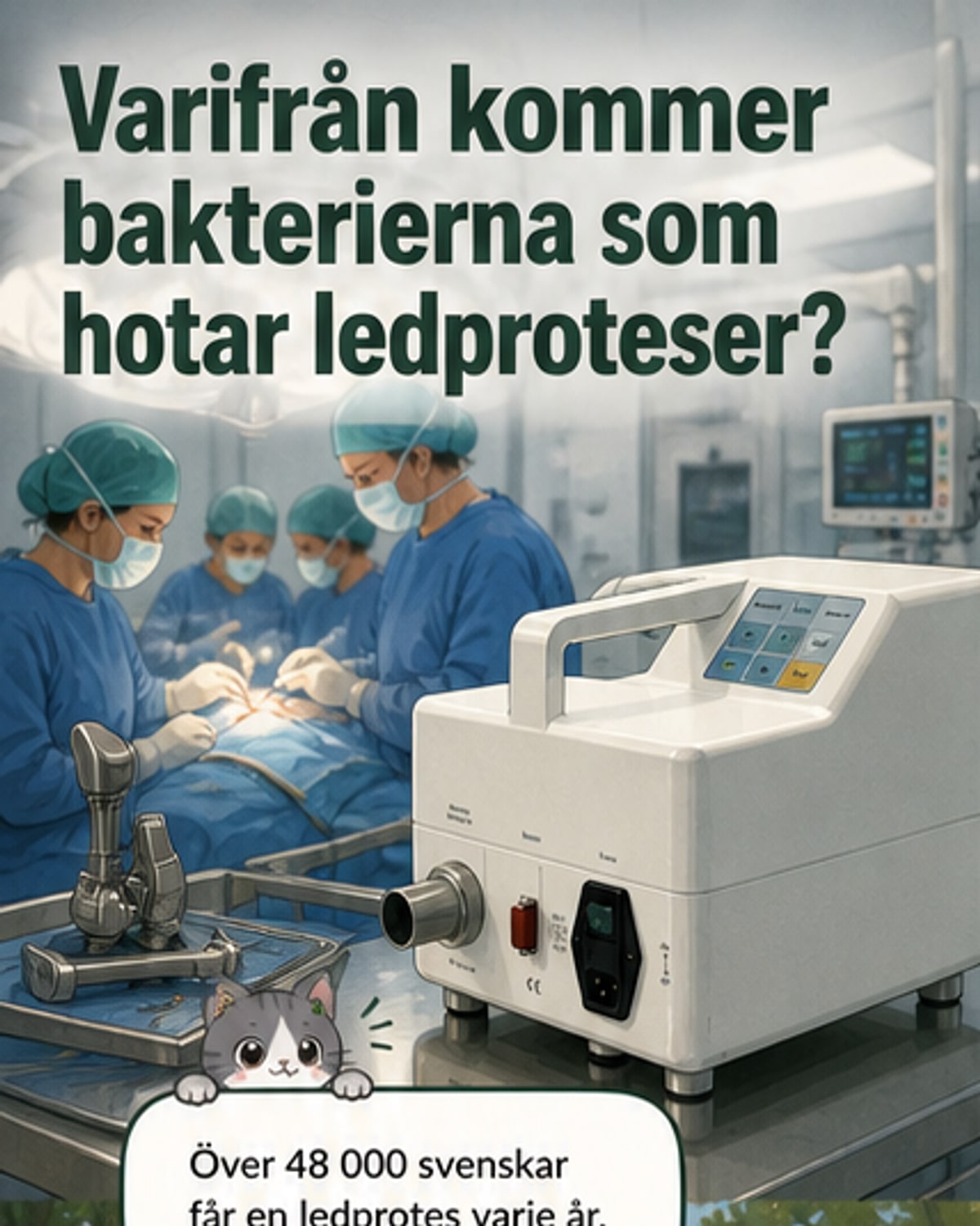 Hur bakterier når protesen?