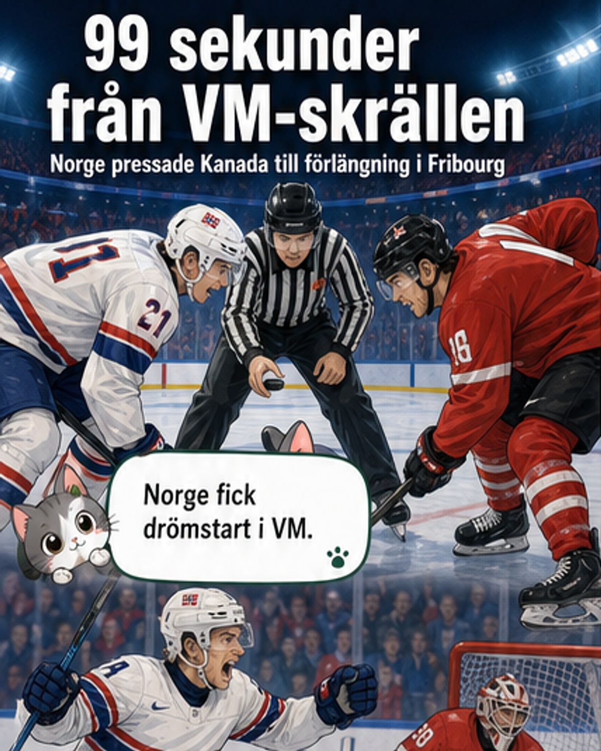 Norge nära historisk seger mot Kanada