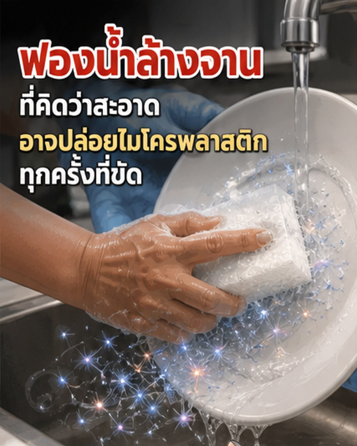 ฟองน้ำล้างจานปล่อยไมโครพลาสติก
