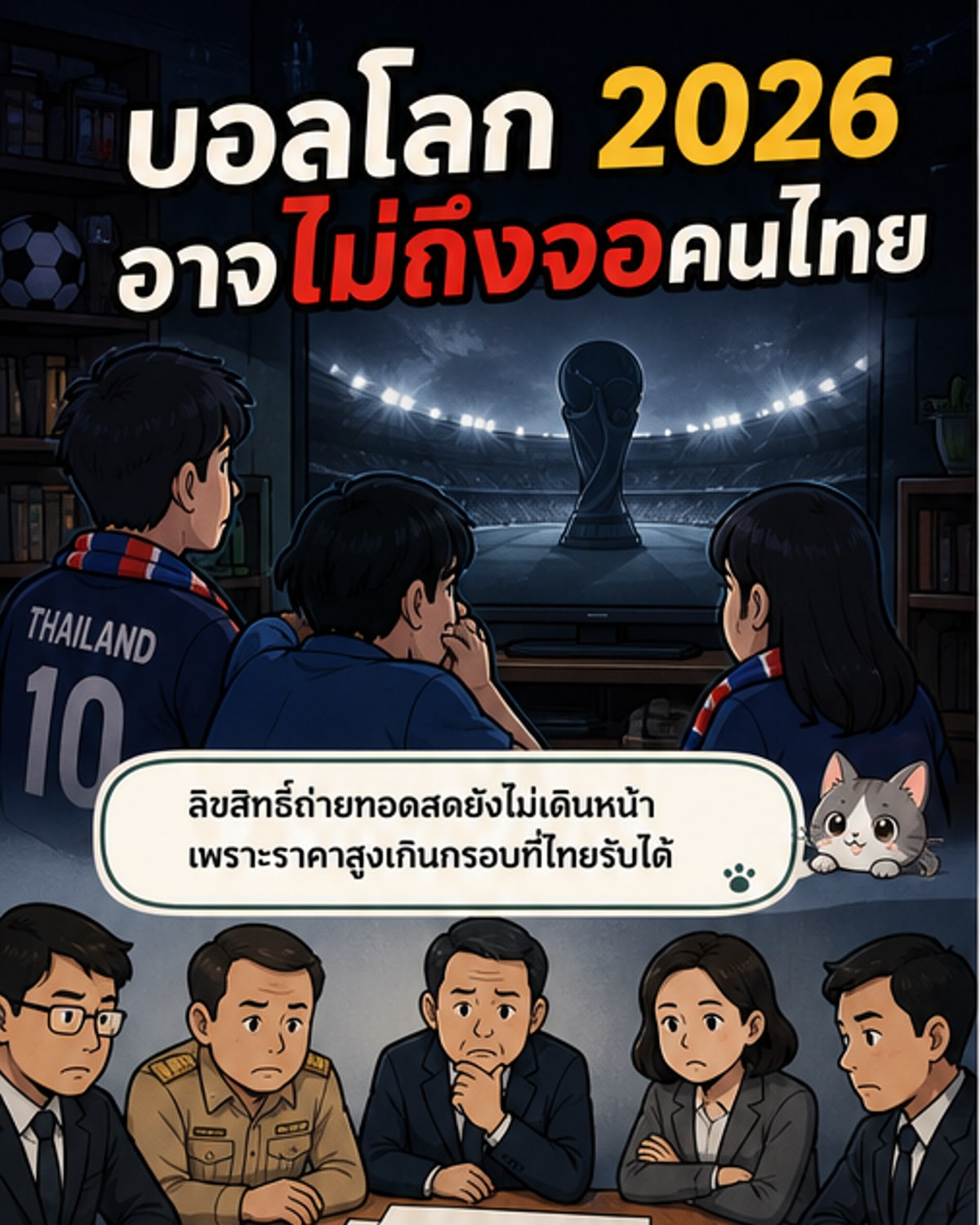 ไทยไม่ได้ถ่ายทอดสดฟุตบอลโลก 2026