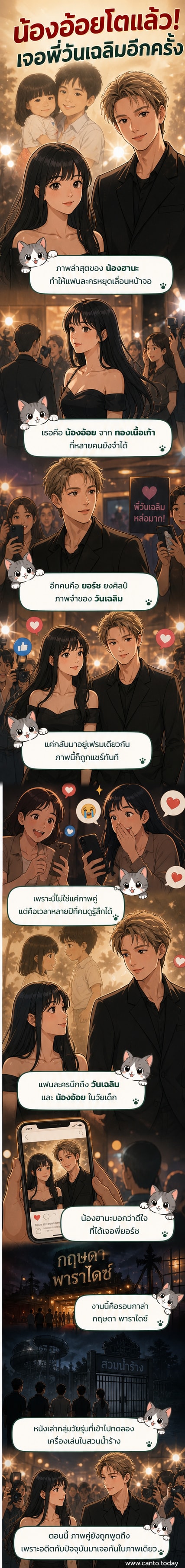 ภาพคู่ของน้องฮานะ และยอร์ช ยงศิลป์ ที่กลับมาเจอกันอีกครั้งในงานกาล่าภาพยนตร์ กฤษดา พาราไดซ์ หลังจากเคยร่วมแสดงในละคร 'ทองเนื้อเก้า'