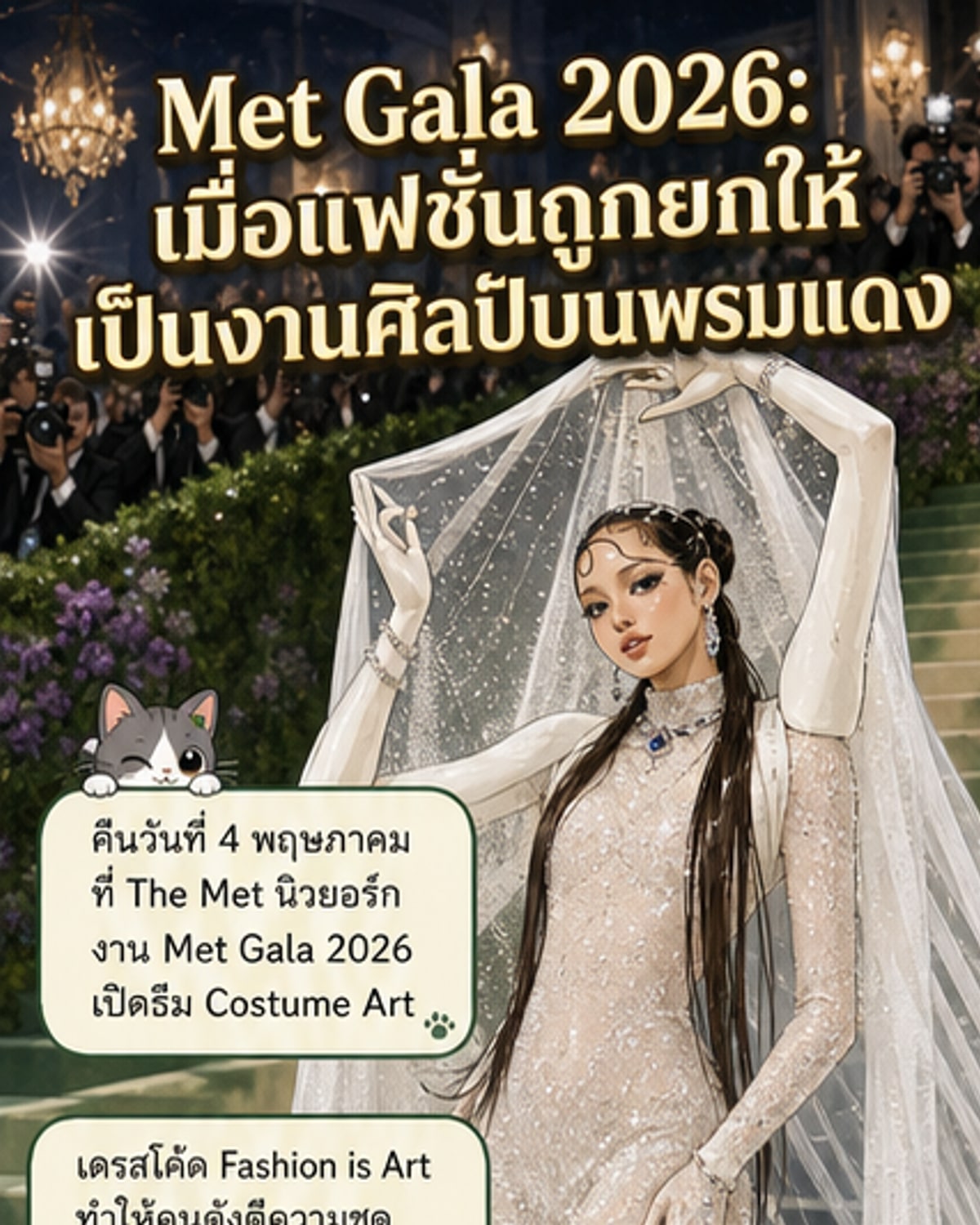 แฟชั่นพรมแดง Met Gala 2026 งานศิลป์ที่เคลื่อนไหวได้