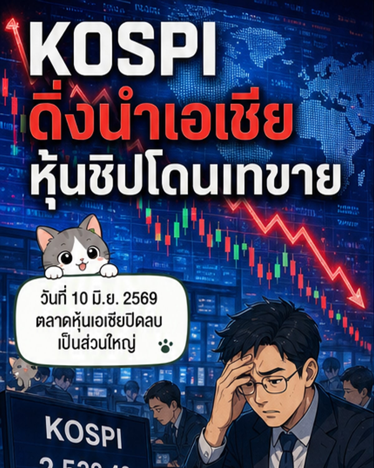 หุ้นเอเชียร่วงหนัก นำโดยเกาหลีใต้ดิ่งกว่า 4.5%