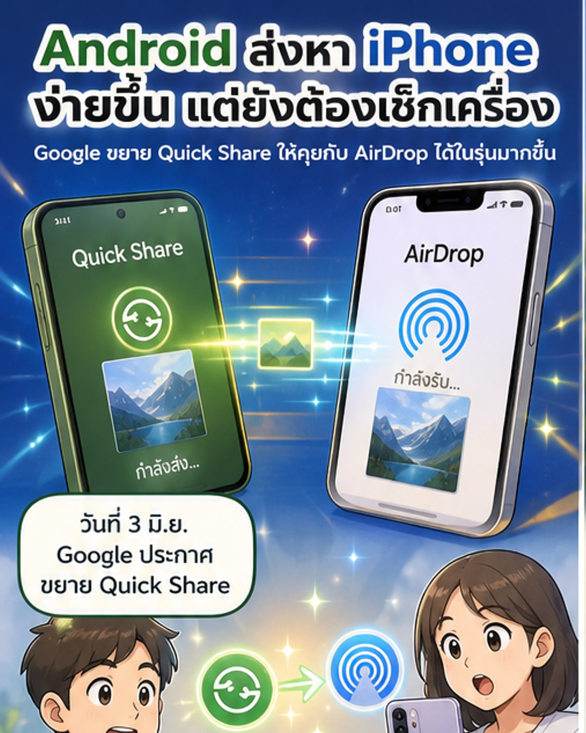 สมาร์ทโฟนแอนดรอยด์หลายรุ่น แชร์ไฟล์กับ iPhone ได้แล้ว