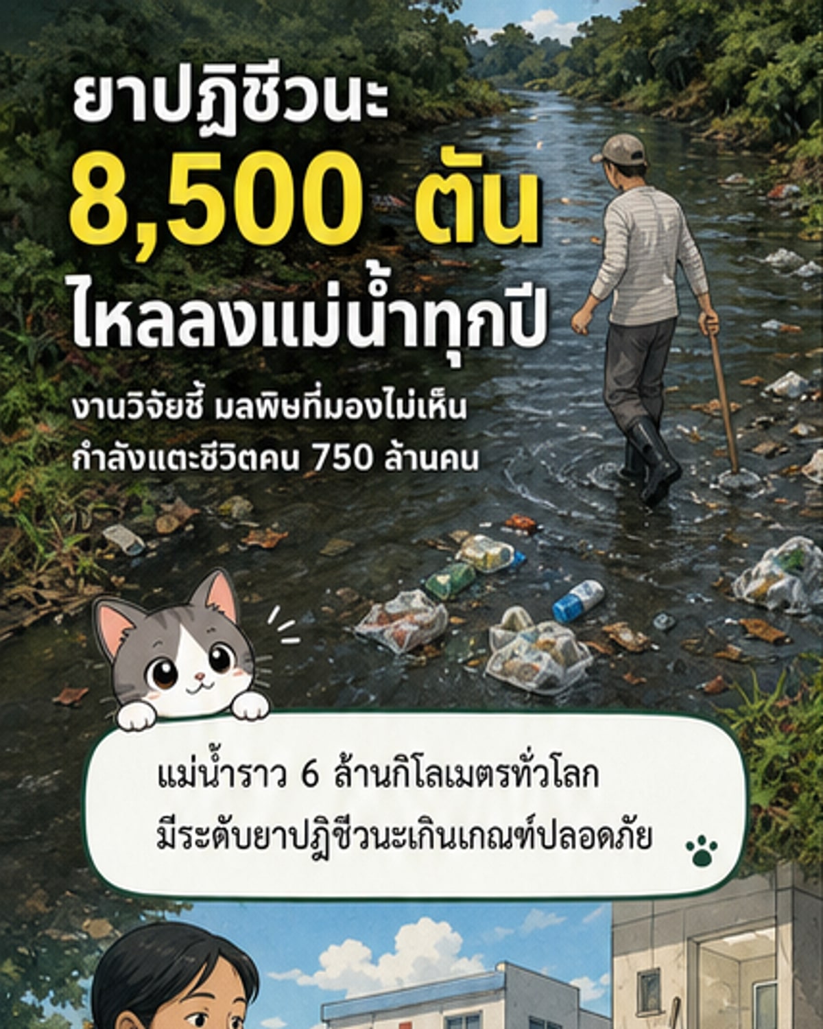 แม่น้ำทั่วโลกปนเปื้อนยาปฏิชีวนะ