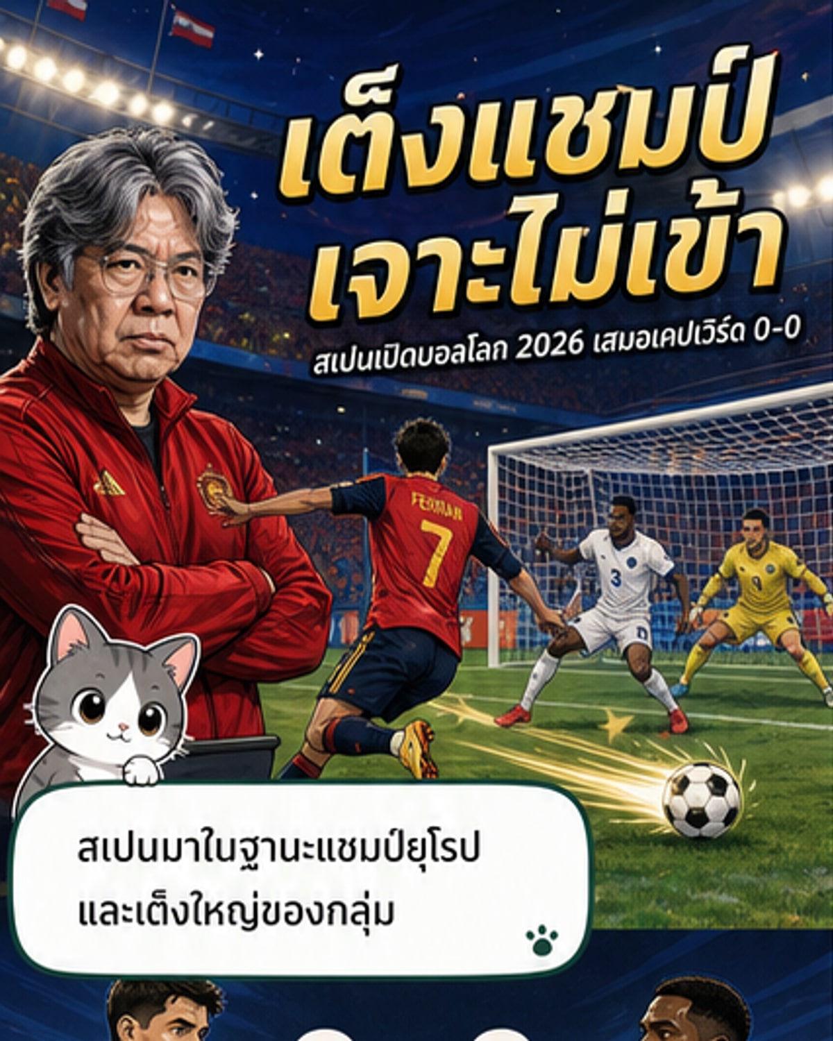 สเปนเจาะไม่เข้า! เสมอเคปเวิร์ด 0-0