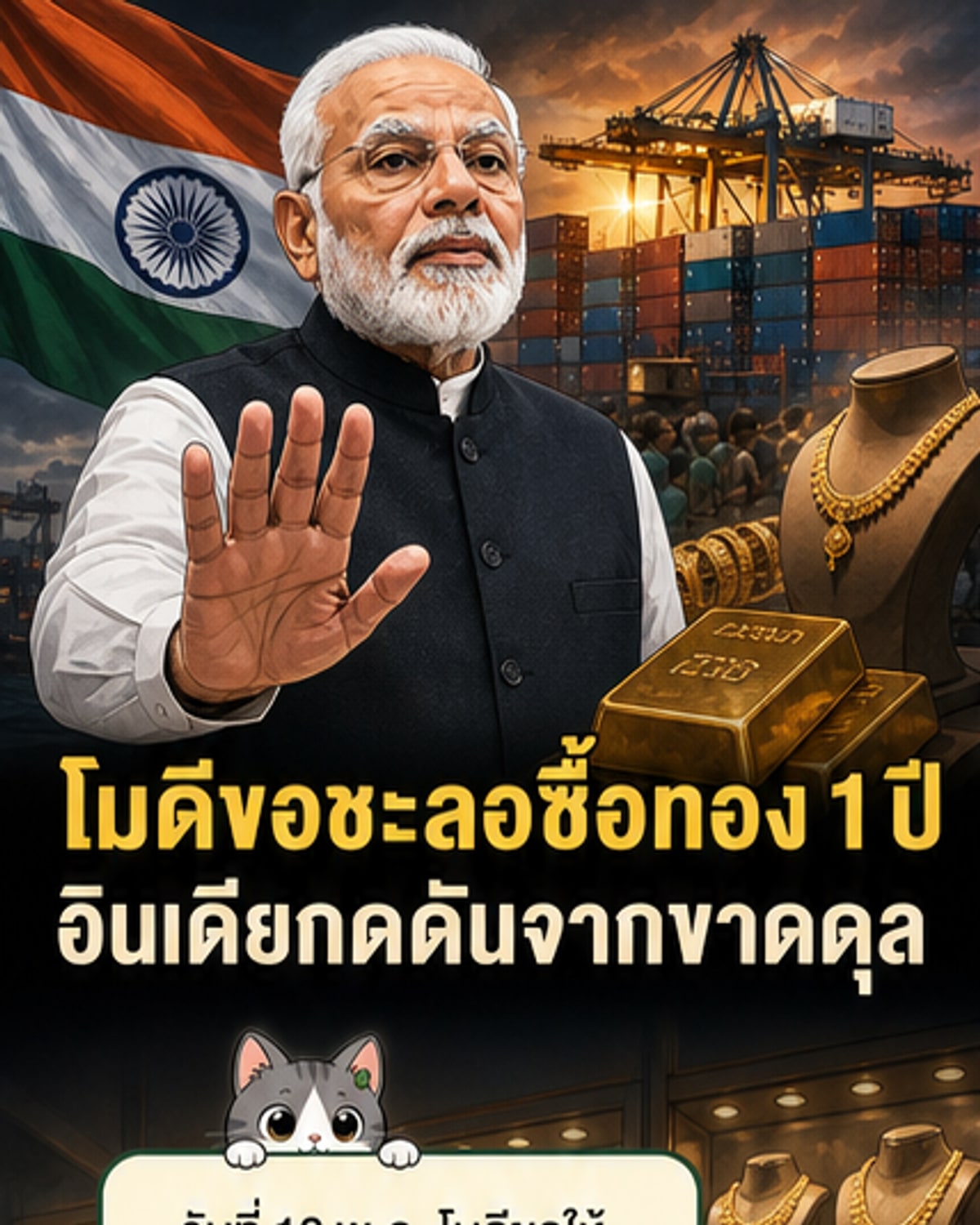โมดีขอชาวอินเดียงดซื้อทอง 1 ปี