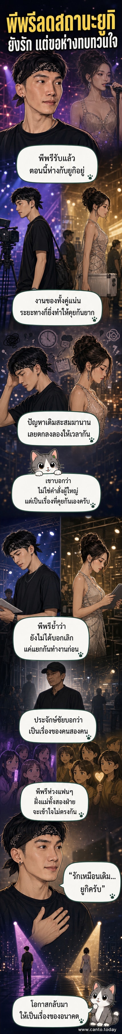 ภาพคู่ของ พีพรี พีรชา และ ยูกิ ไหทองคำ ที่กำลังห่างกันชั่วคราวเพื่อทบทวนความสัมพันธ์