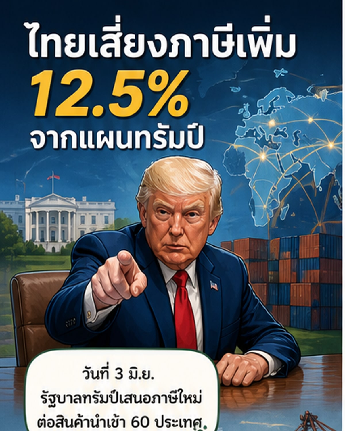 สหรัฐฯ เตรียมขึ้นภาษีนำเข้า ไทยโดนด้วย