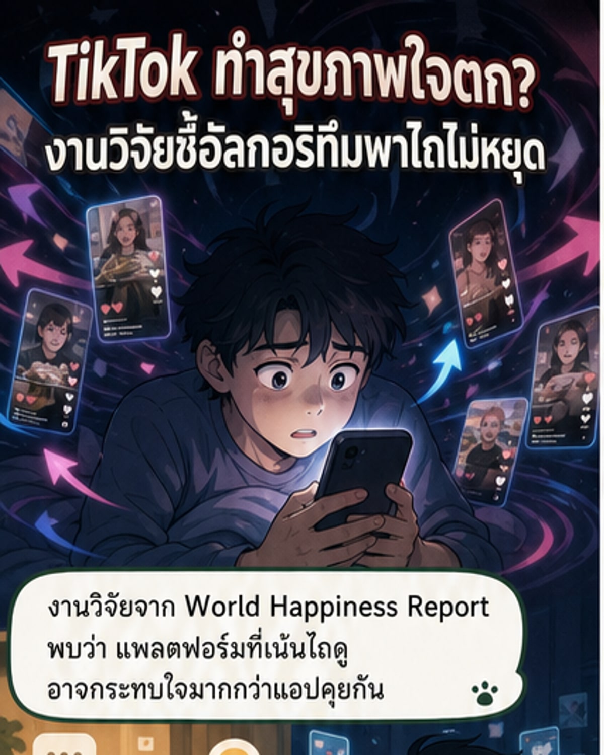 TikTok กับสุขภาพจิตแย่กว่า Facebook