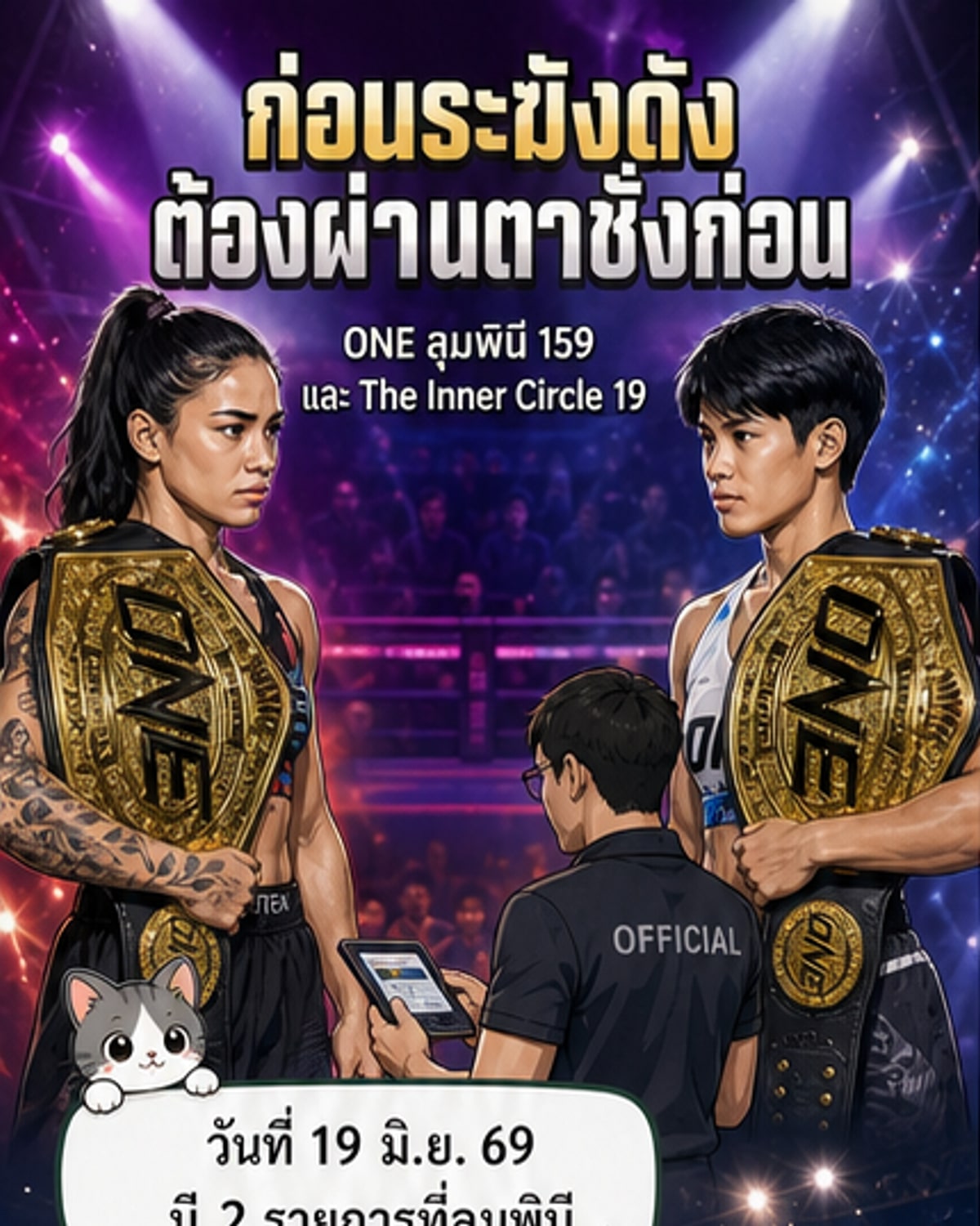 ผลชั่งน้ำหนักไฟต์ดุก่อนศึกใหญ่