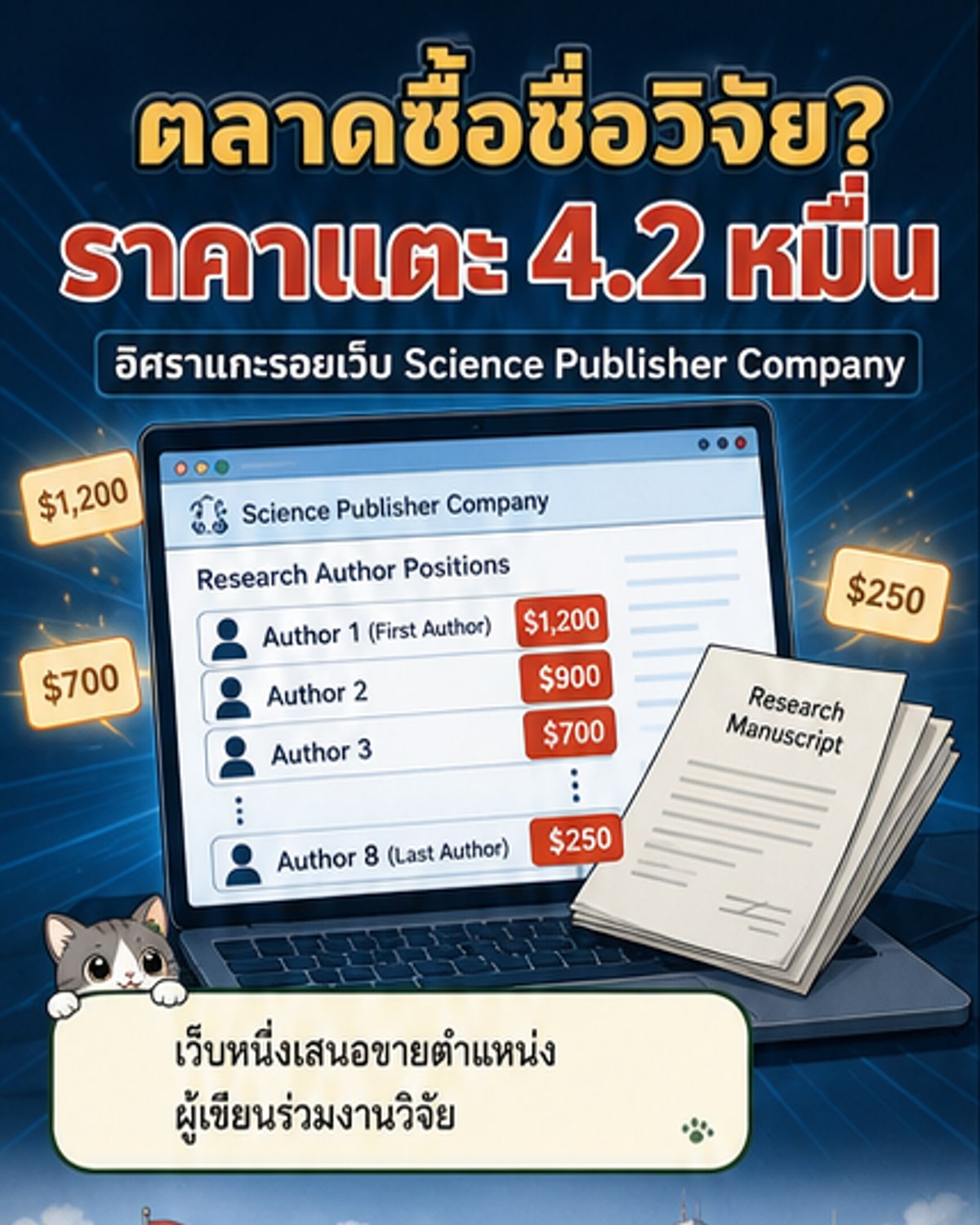 ซื้อตำแหน่งผู้เขียนวิจัยได้?