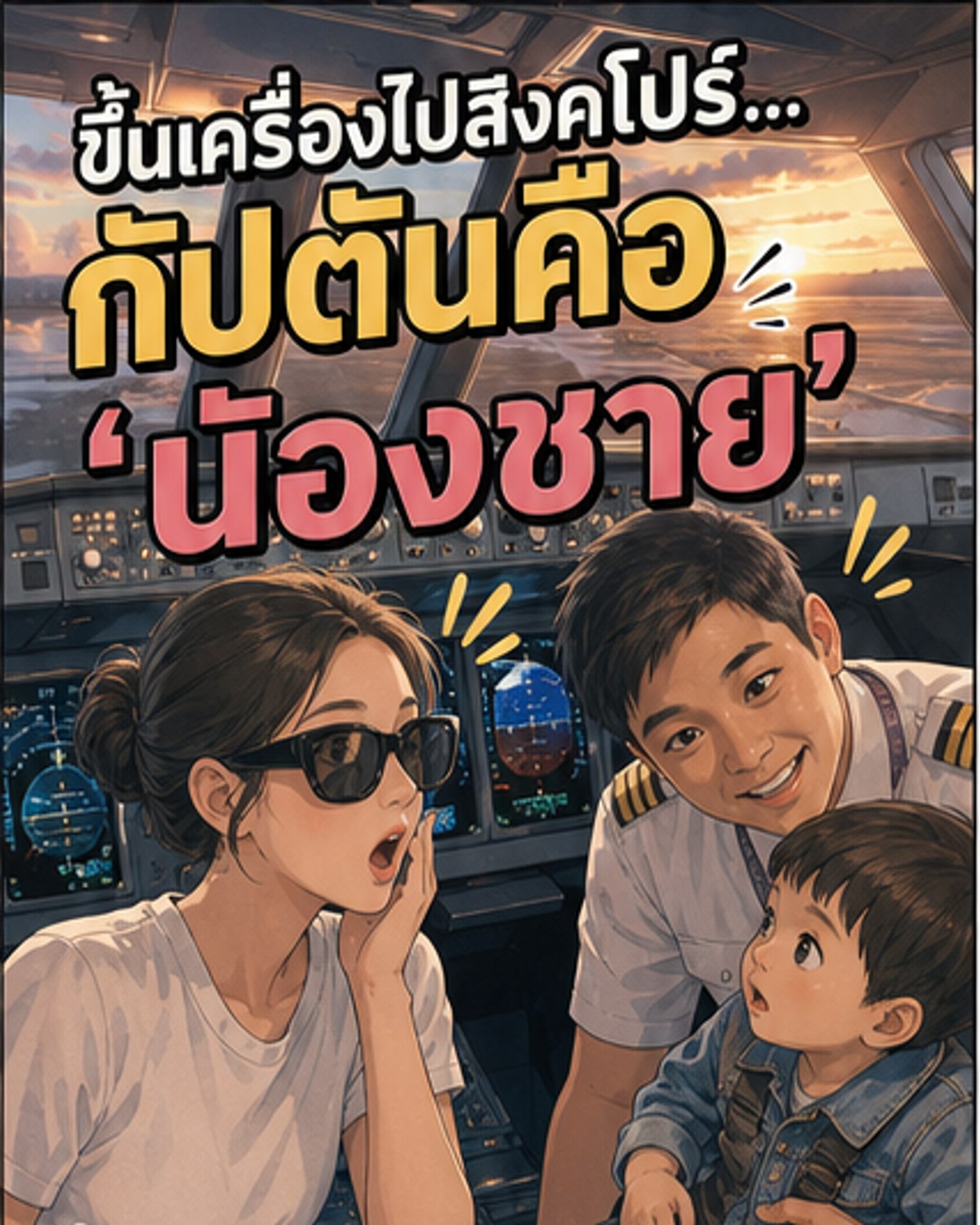 แอรินบินไปสิงคโปร์ เจอเซอร์ไพรส์น้องชายเป็นกัปตัน