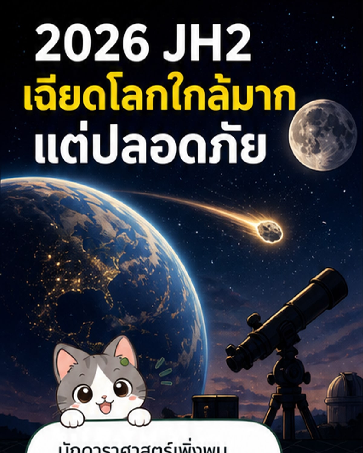 พบดาวเคราะห์น้อยบินผ่านโลกในระยะต่ำกว่าดวงจันทร์
