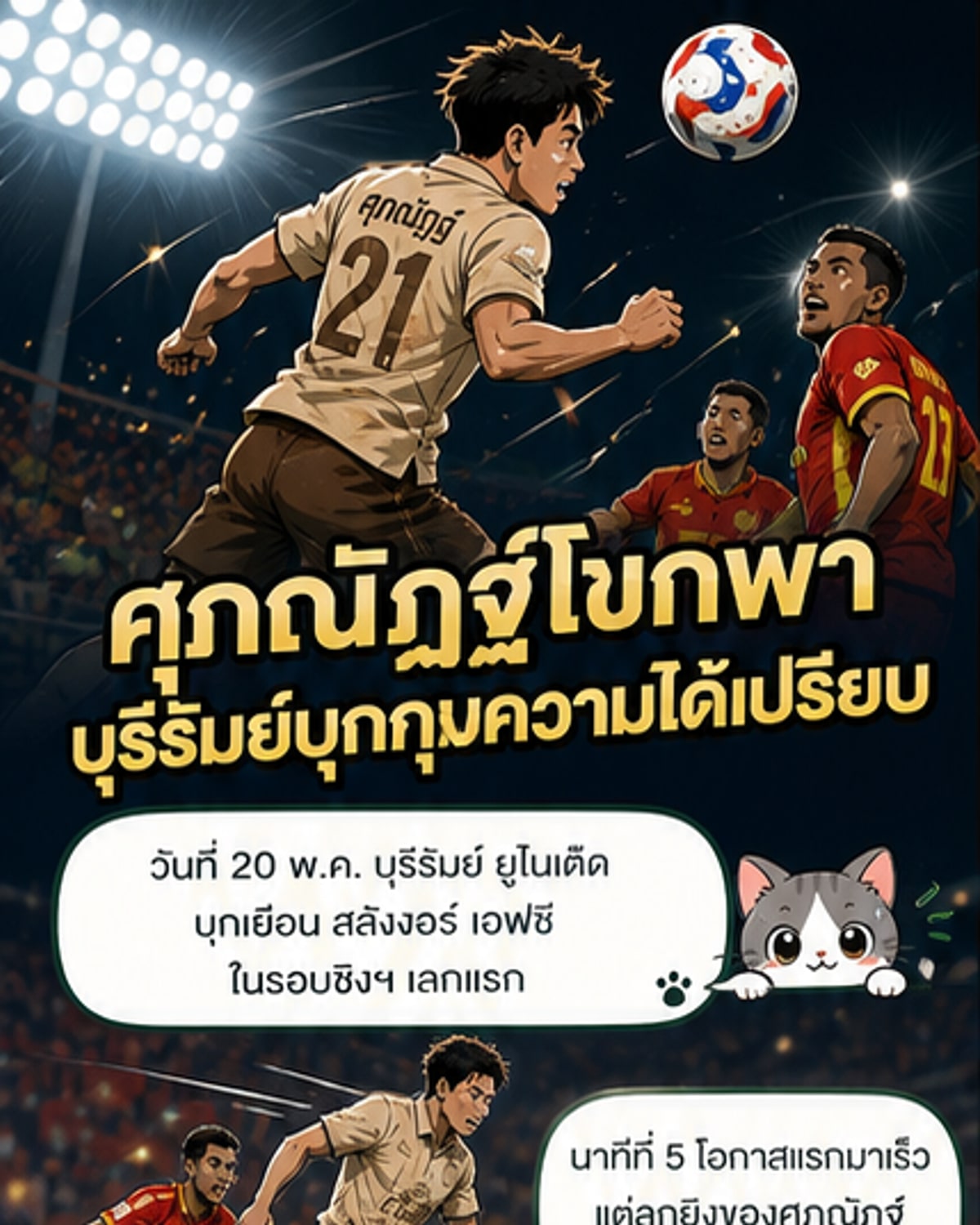 ศุภณัฏฐ์ซัดชัย! บุรีรัมย์บุกชนะสลังงอร์ 1-0