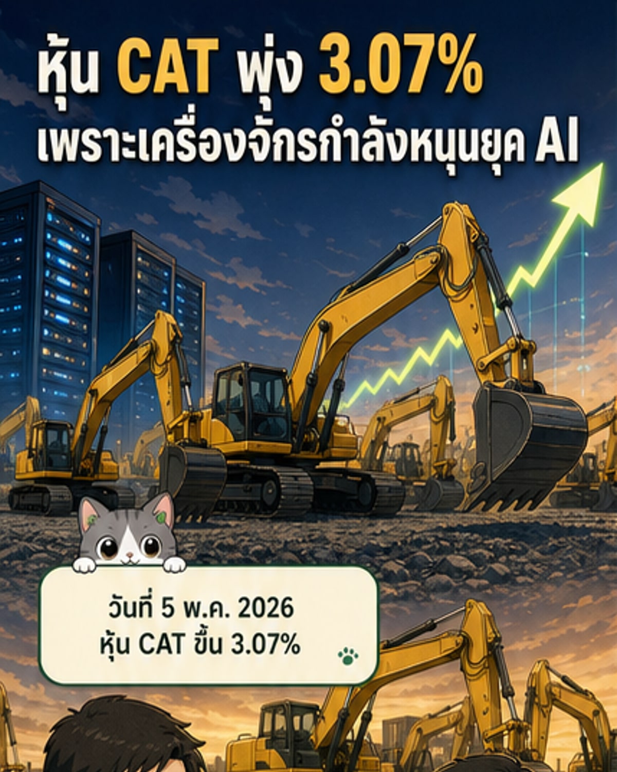 CAT หุ้นพุ่ง 3% จากกำไรเกินคาดและดีมานด์ AI