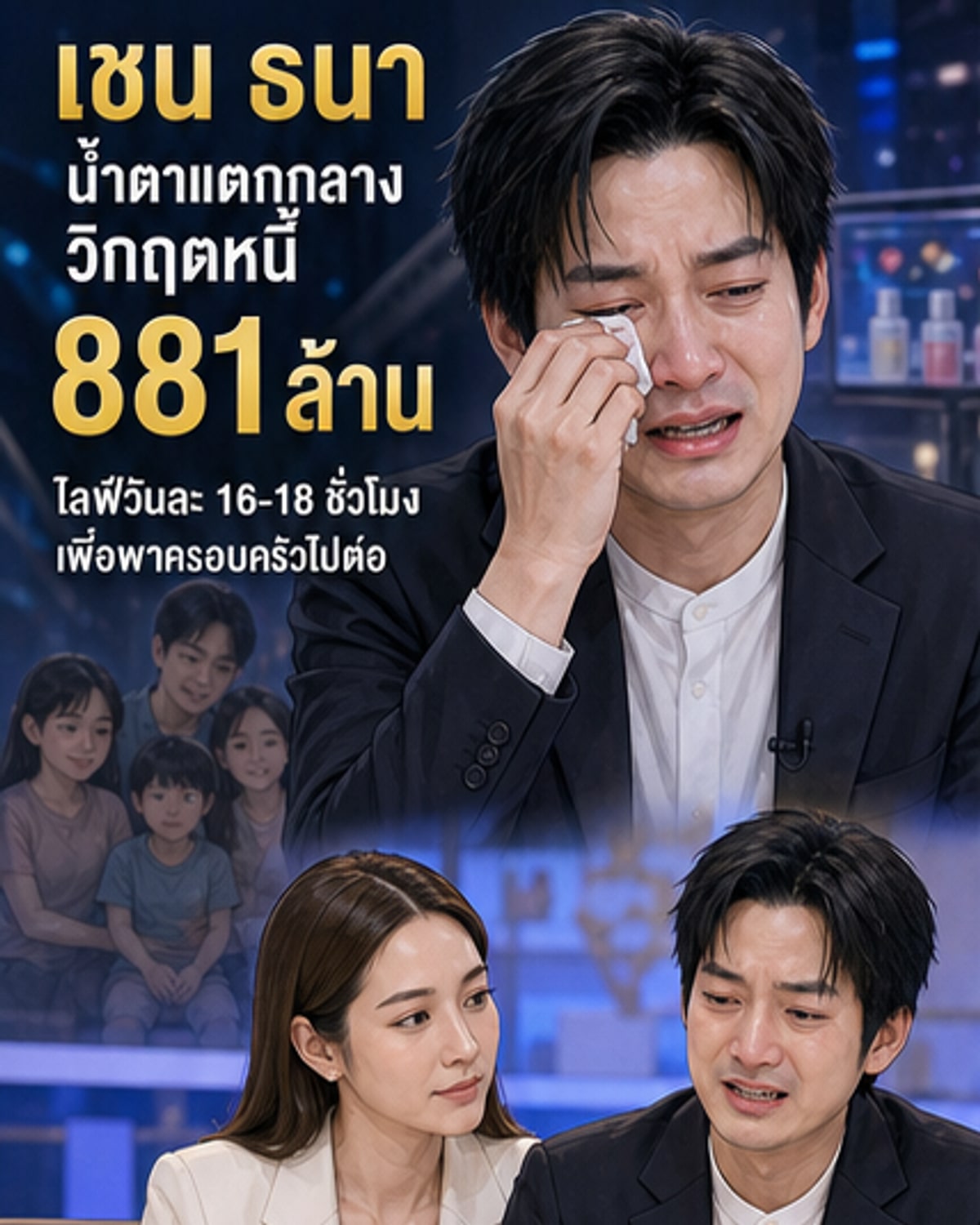เชน ธนา ร้องไห้ไลฟ์หนี้ 800 ล้าน