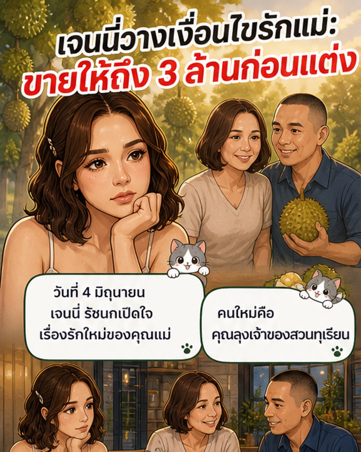 ลุงสวนทุเรียนกับแม่เจนนี่ รักใหม่ที่ต้องพิสูจน์ด้วยยอดขาย 3 ล้าน
