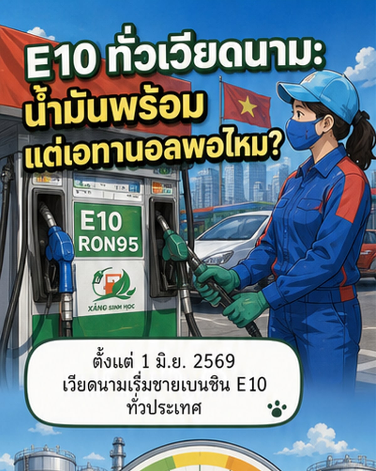 เวียดนามเร่งผลิตเอทานอล E10