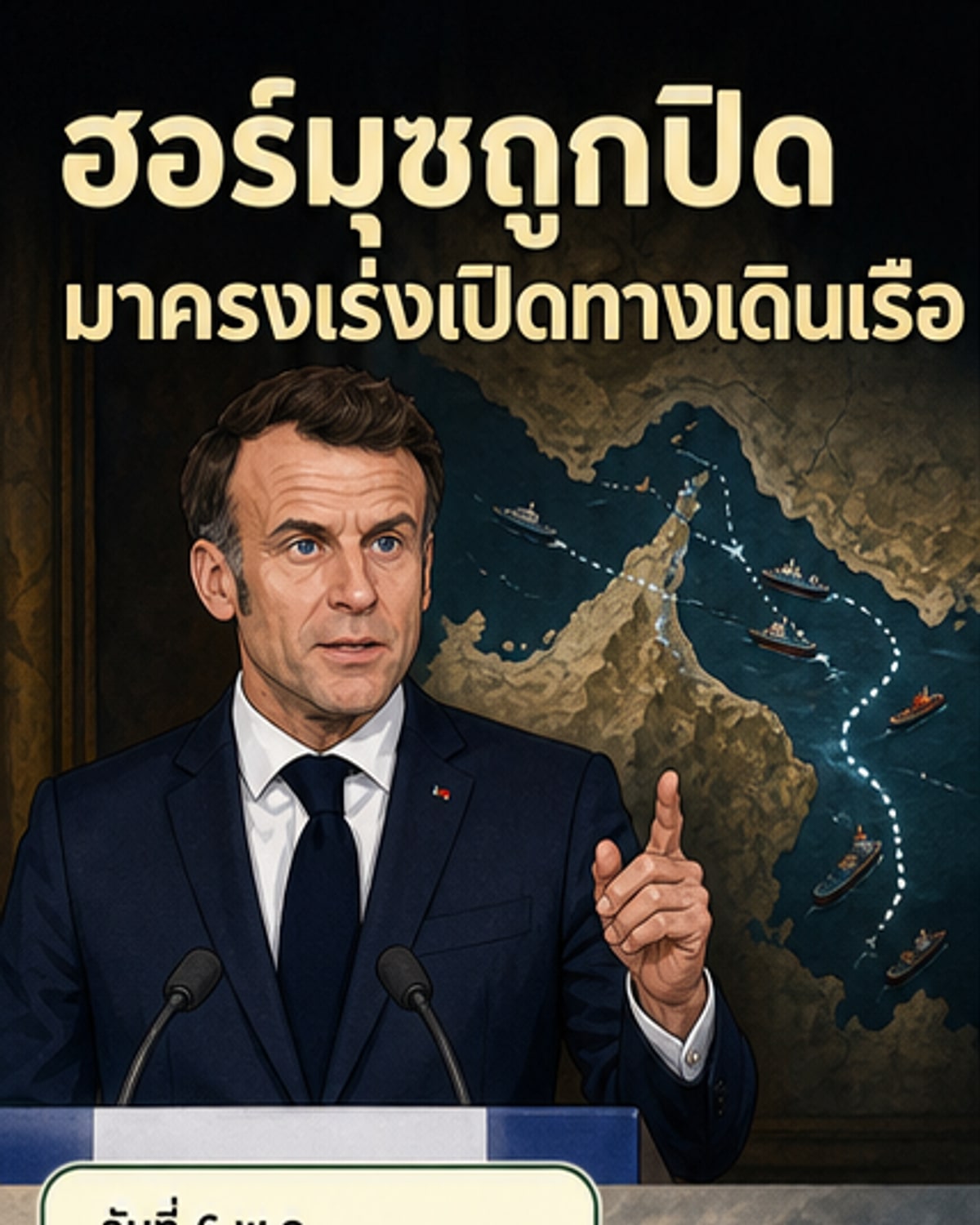 มาครงเรียกคืนเสรีภาพเดินเรือฮอร์มุซ