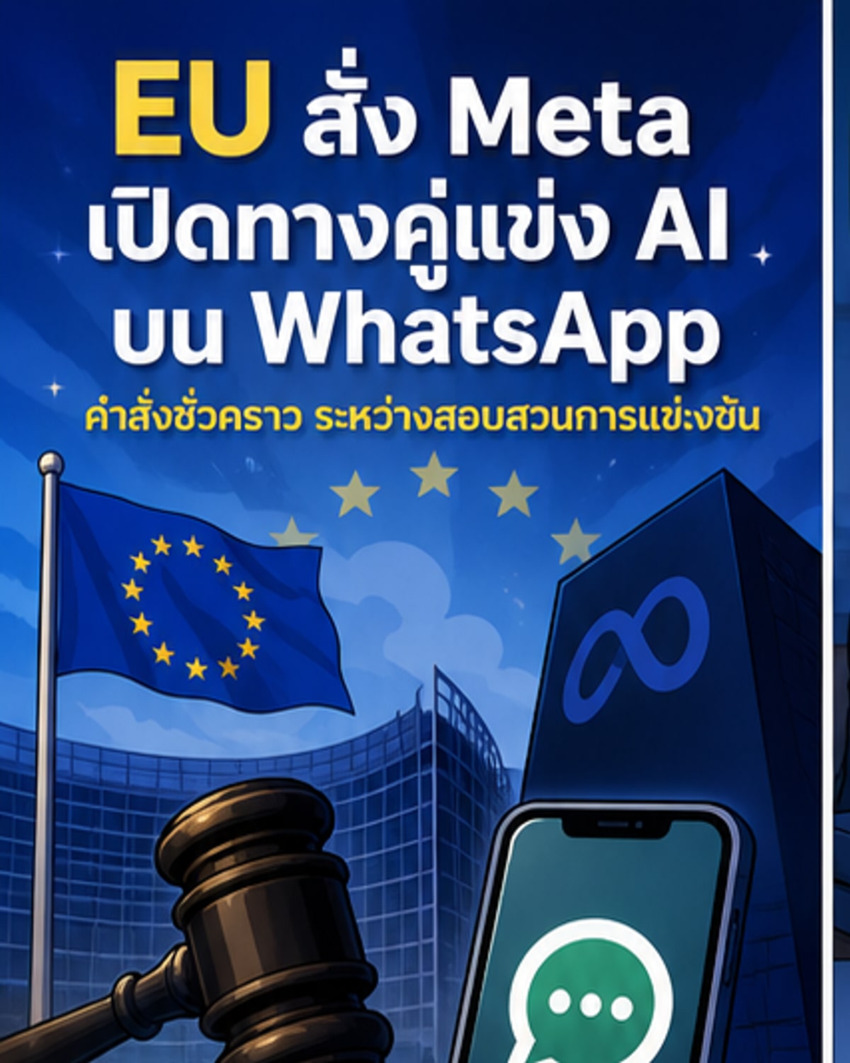 สหภาพยุโรปสั่ง Meta คืนสิทธิ์ WhatsApp ให้คู่แข่ง AI