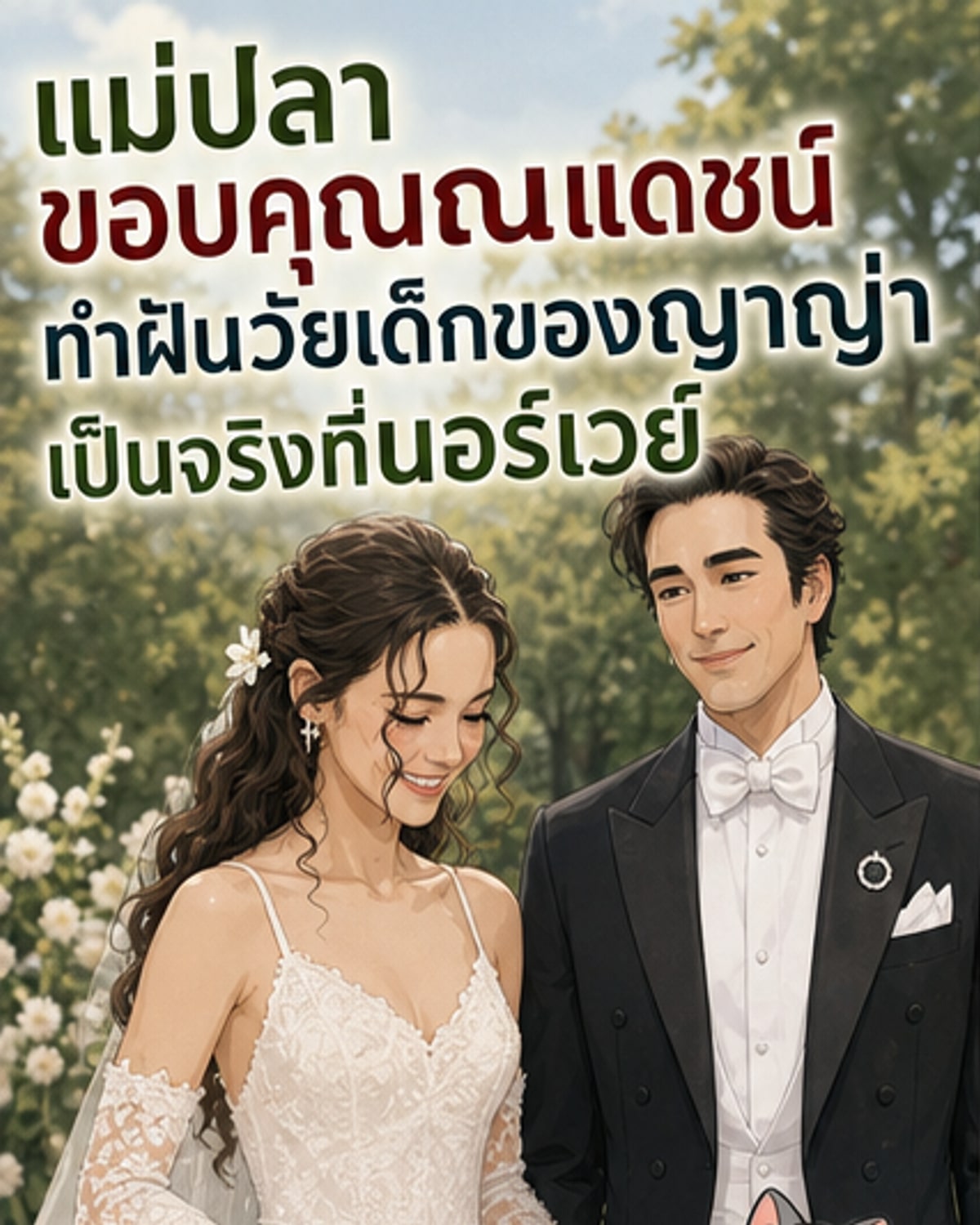 แม่ปลาขอบคุณณเดชน์ สานฝันญาญ่าแต่งงานที่นอร์เวย์