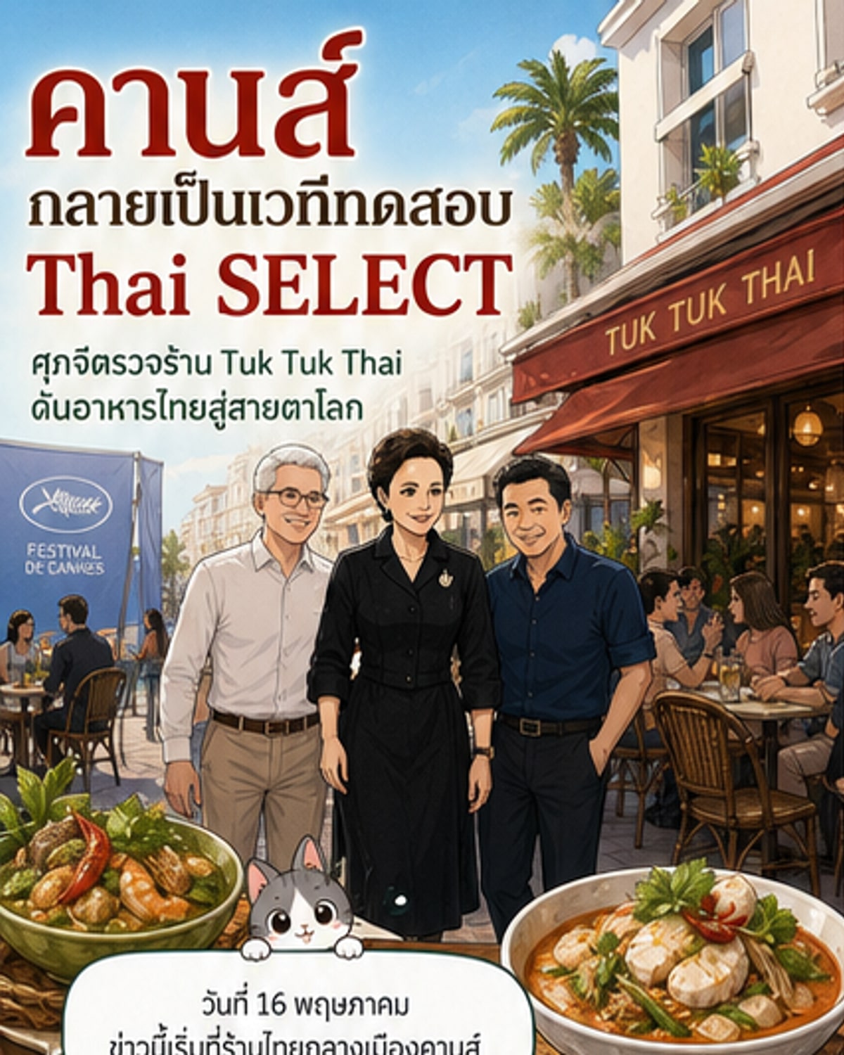 รมต.ศุภจี ตรวจร้านไทยที่คานส์ ยัน Thai SELECT ดัน Soft Power