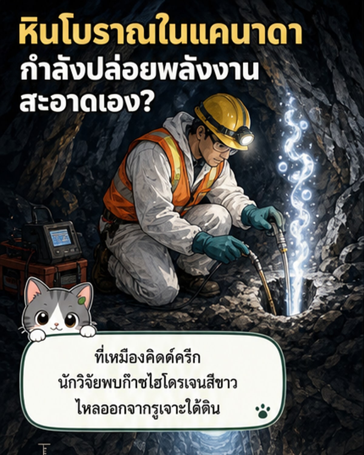 หินโบราณผลิตไฮโดรเจนสะอาดได้เอง