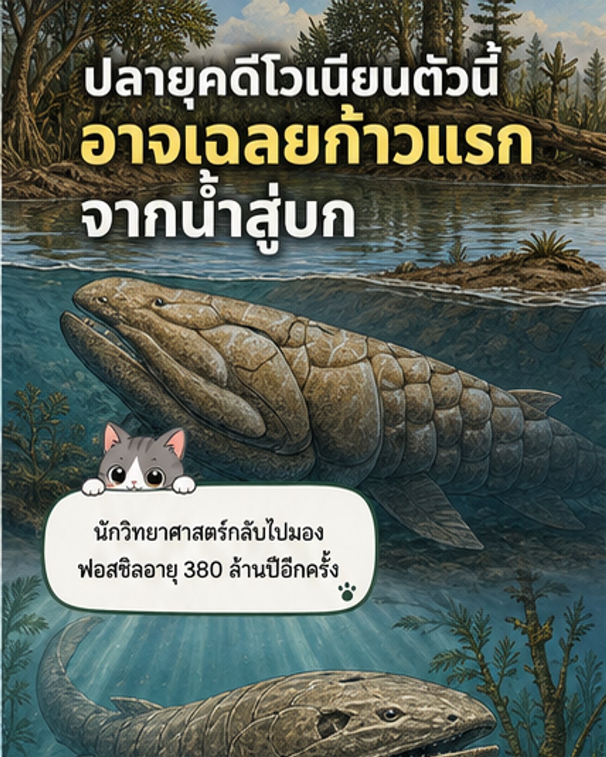ฟอสซิลปลา 380 ล้านปี อาจเป็นต้นตระกูลสัตว์บก