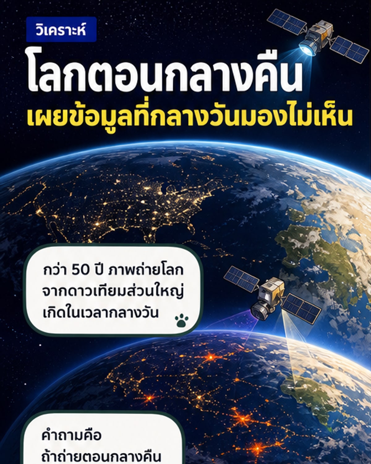 ดาวเทียมถ่ายภาพโลกตอนกลางคืนได้อย่างไร