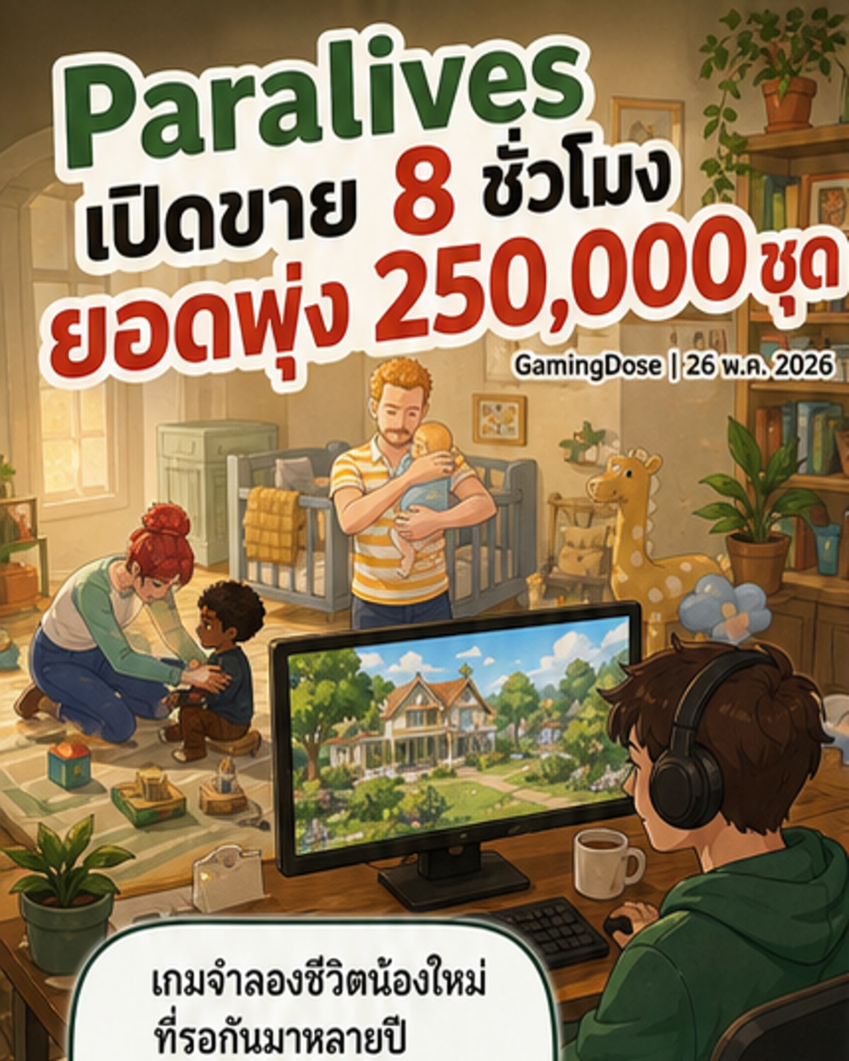 เกมชีวิตจำลองเปิดตัวแรง ขาย 2.5 แสนชุดใน 8 ชม.
