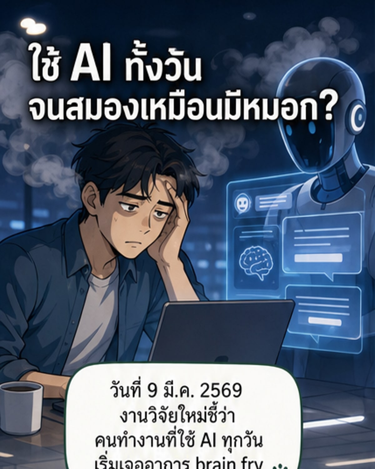 ยิ่งใช้ AI มาก ยิ่งสมองล้า