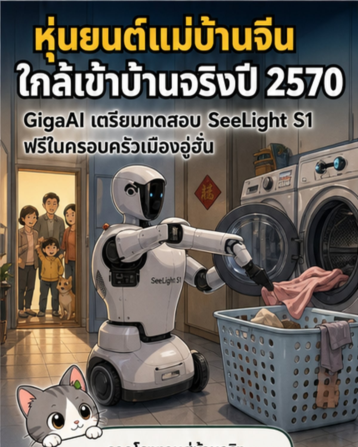 จีนเปิดตัวหุ่นยนต์บ้านอัจฉริยะ ปี 70 ใช้งานจริง