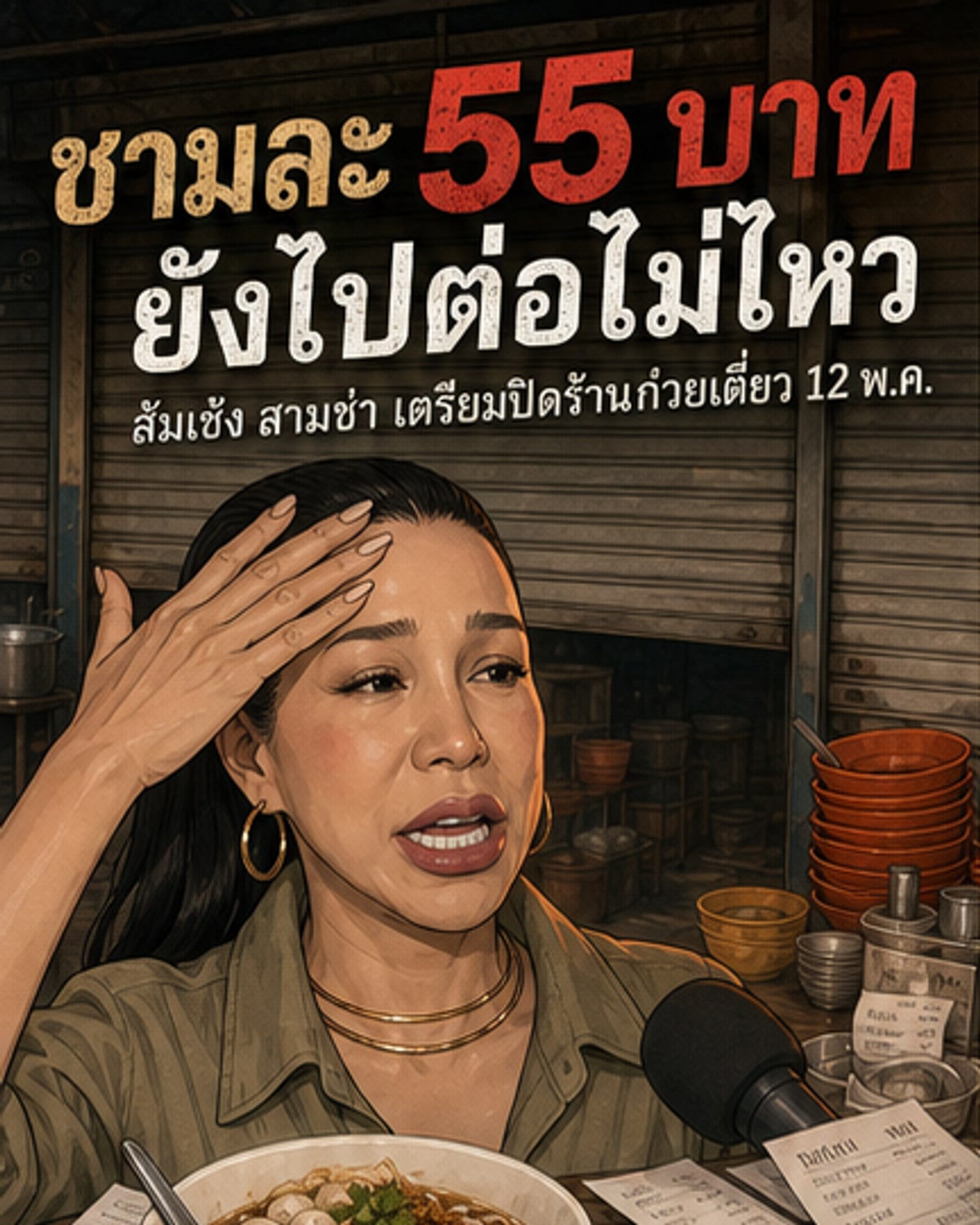 ส้มเช้ง สามช่า ปิดร้านก๋วยเตี๋ยว