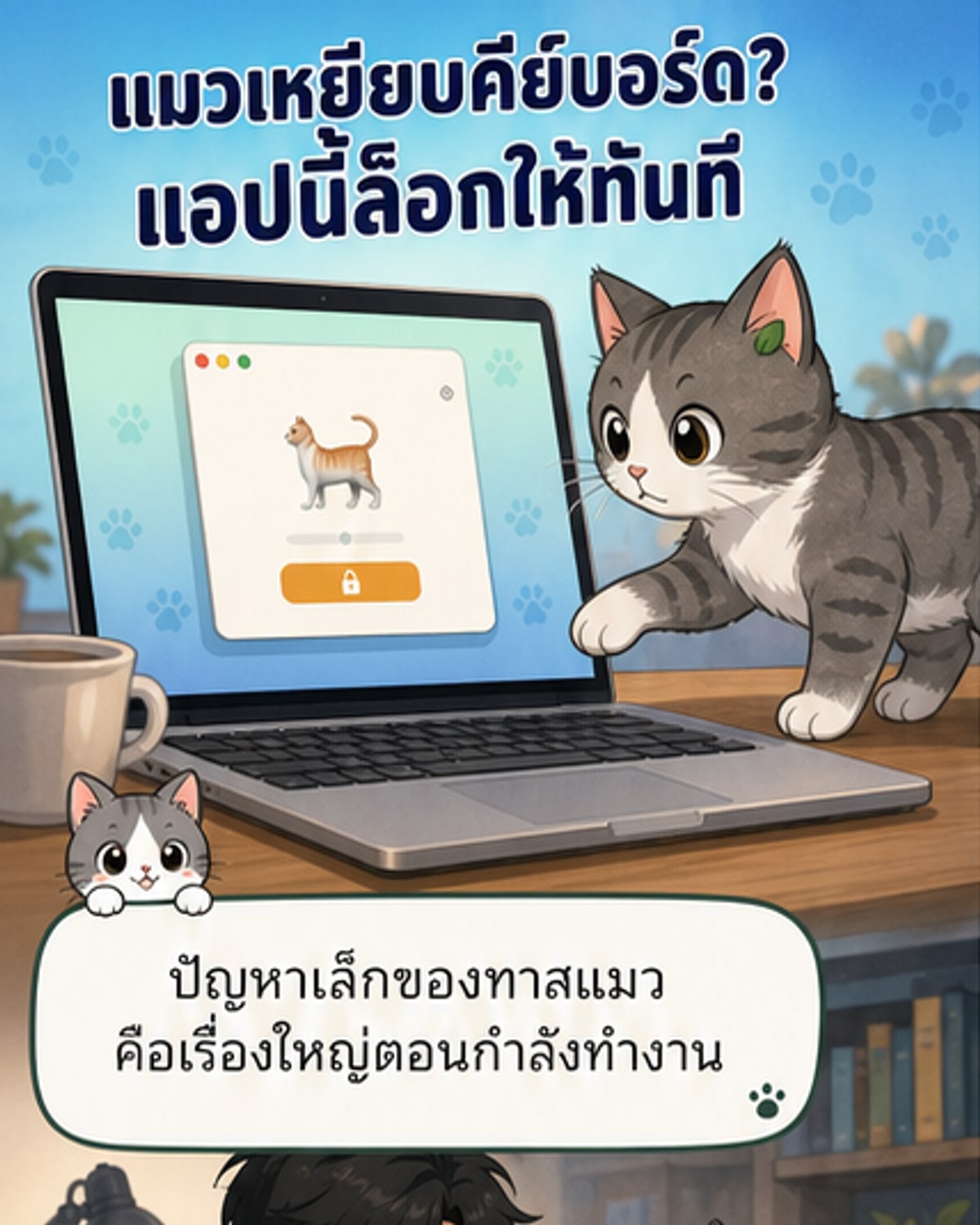 แอปฯ ล็อกคีย์บอร์ดไล่แมวบน Mac