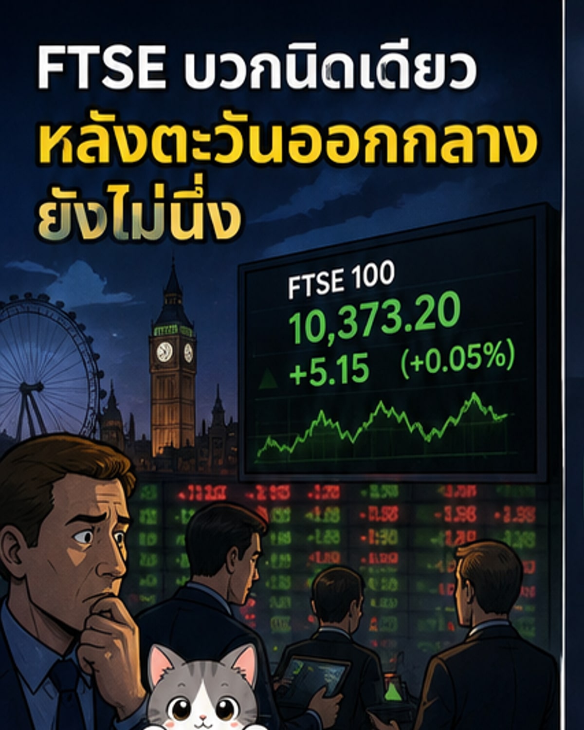 FTSE ปิดบวก 5.15 จุด คลายกังวลตอ.กลาง