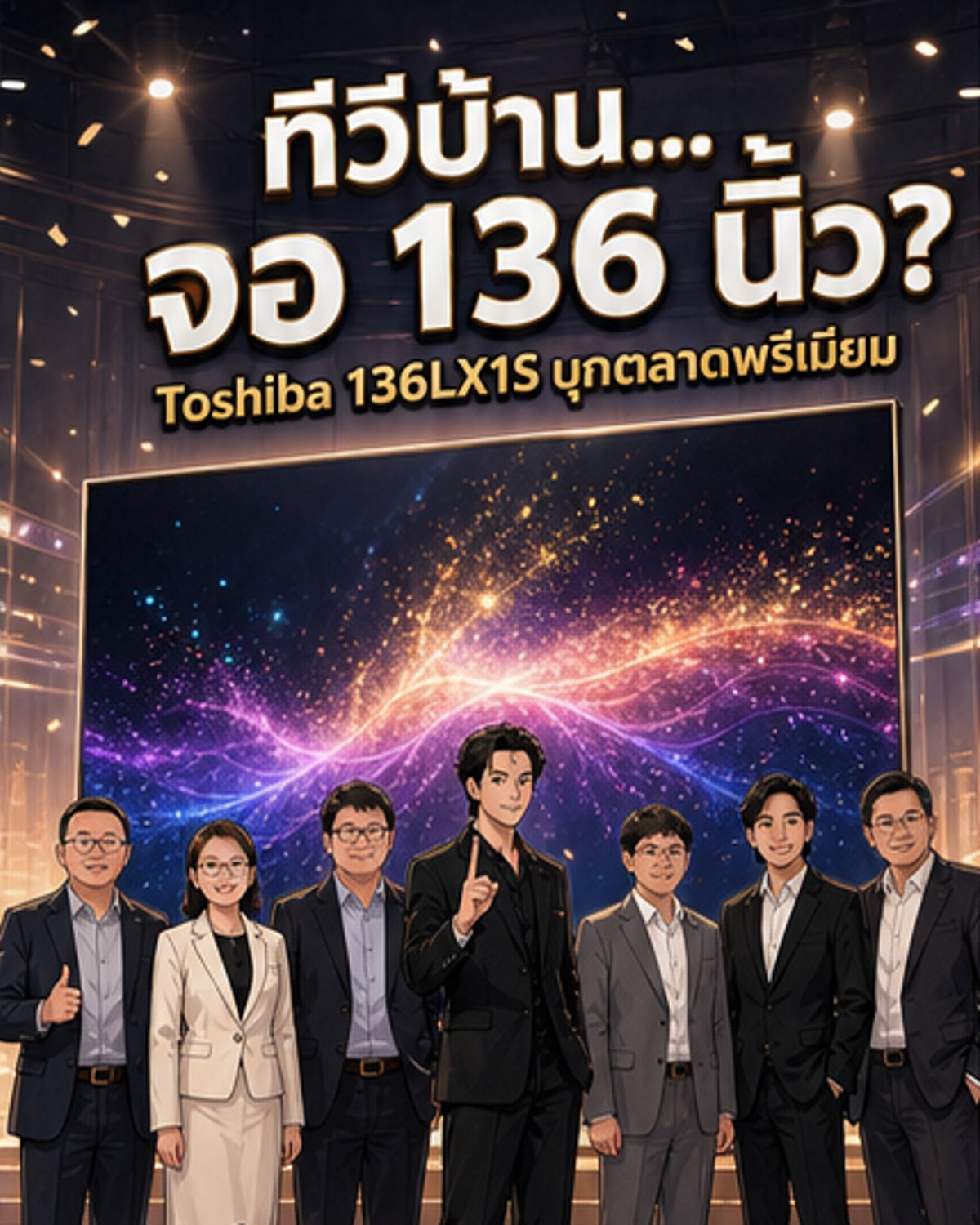 โตชิบาเปิดตัวทีวีจอยักษ์ 136 นิ้ว