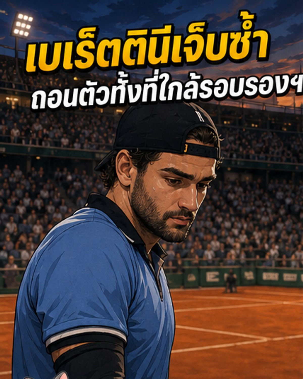เบเร็ตตินีถอนตัวรอบ 8 คน เฟร้นช์ โอเพ่น