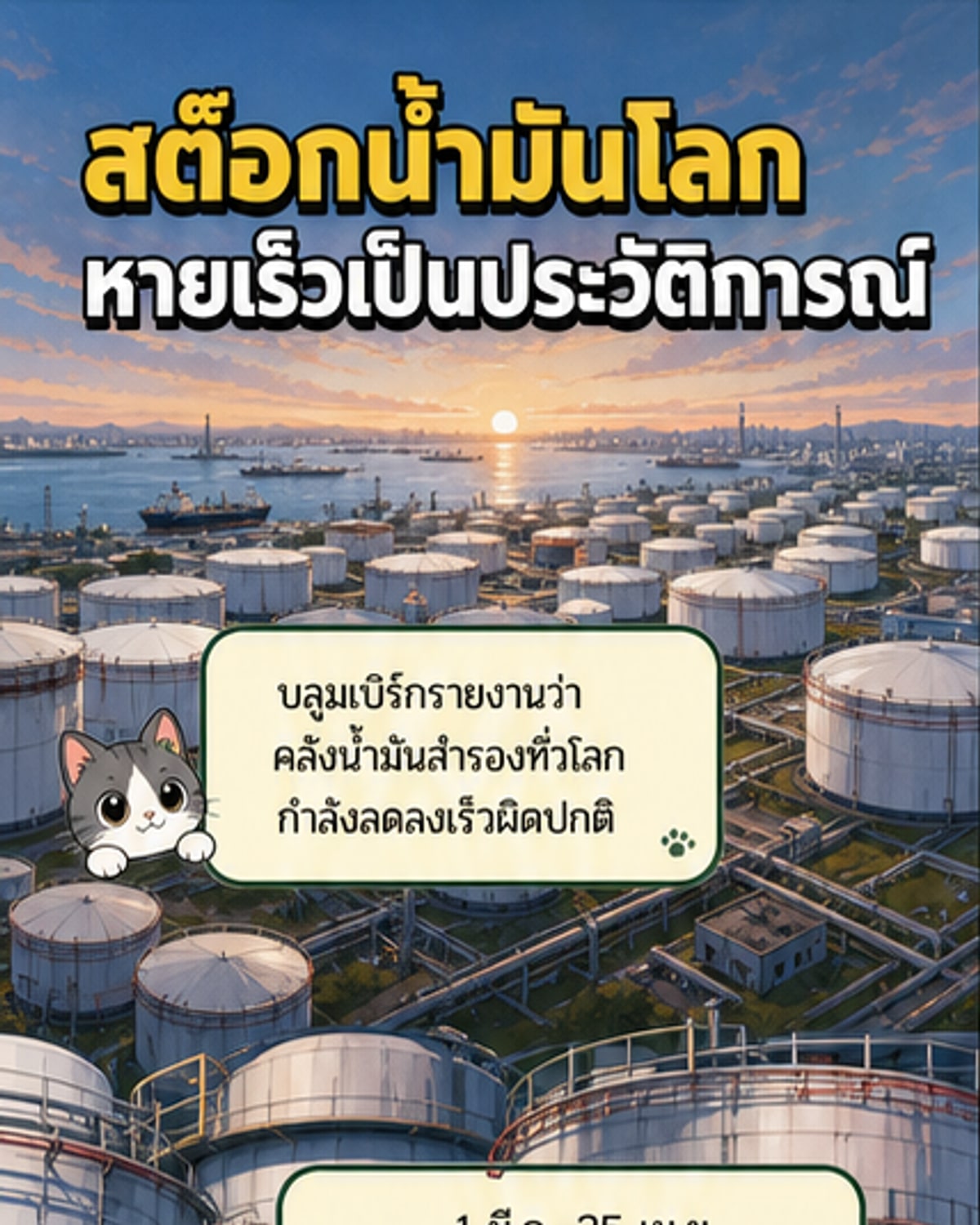 สต๊อกน้ำมันโลกแห้งเหือดเร็วสุดเป็นประวัติการณ์