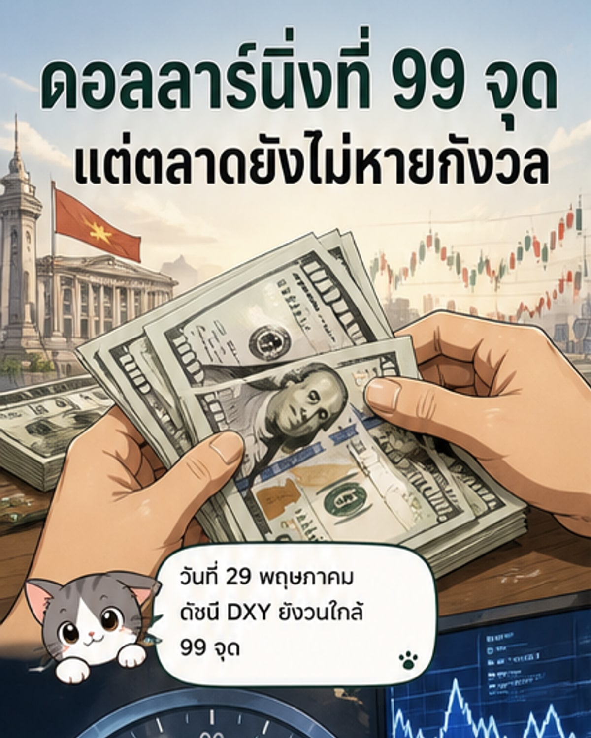 ดอลลาร์สหรัฐยังคงเคลื่อนไหวในกรอบแคบ