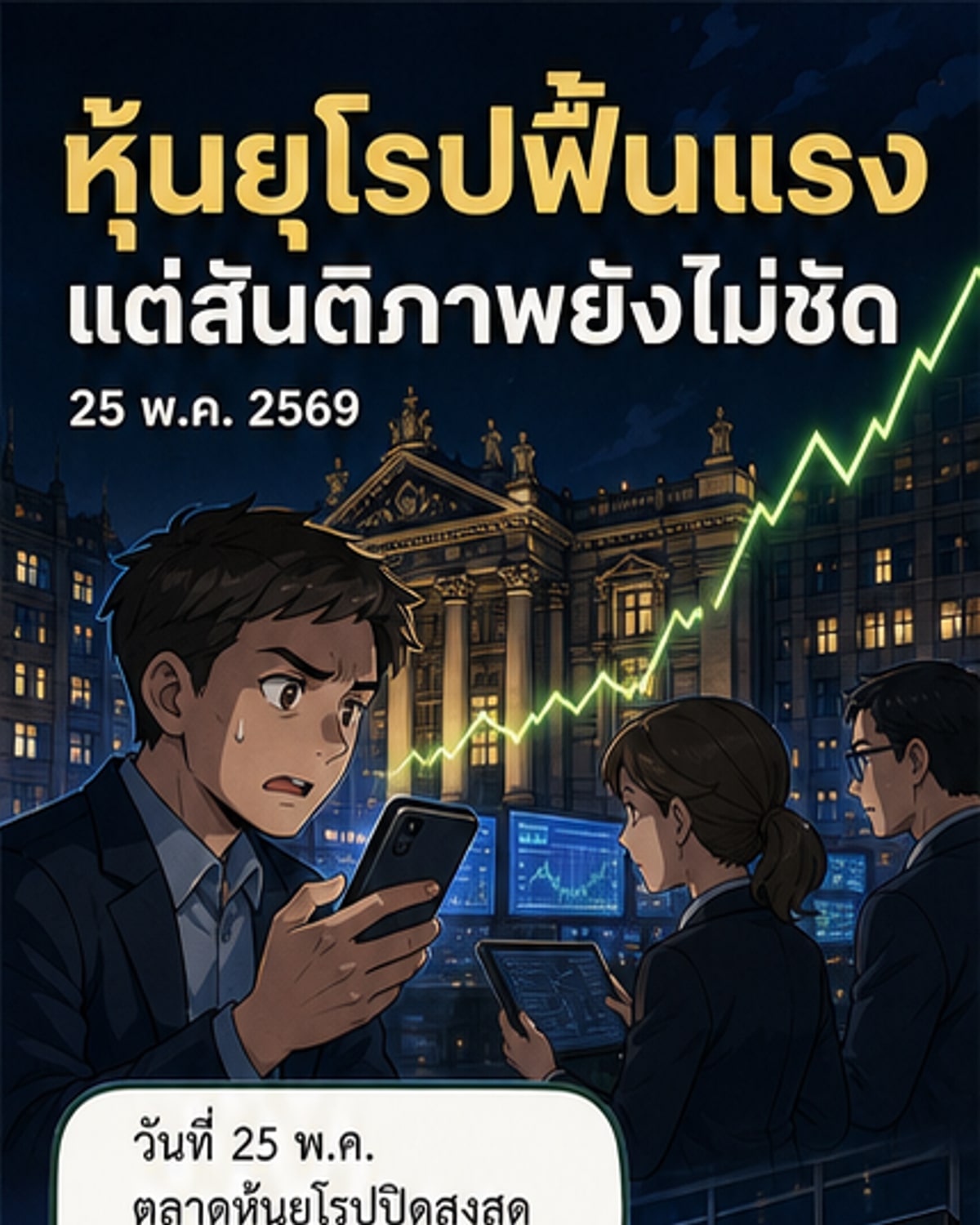 หุ้นยุโรปพุ่งสูงสุดใน 2 เดือน