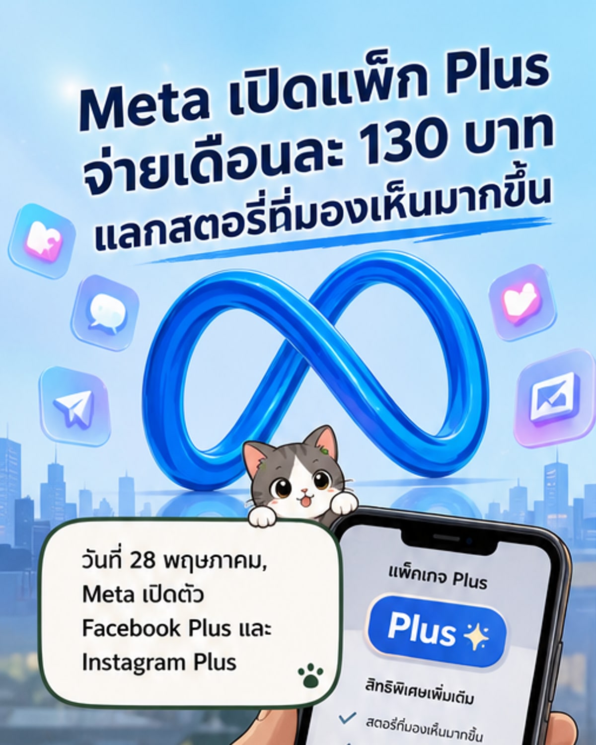 เมตาเปิดตัว Facebook Plus และ Instagram Plus