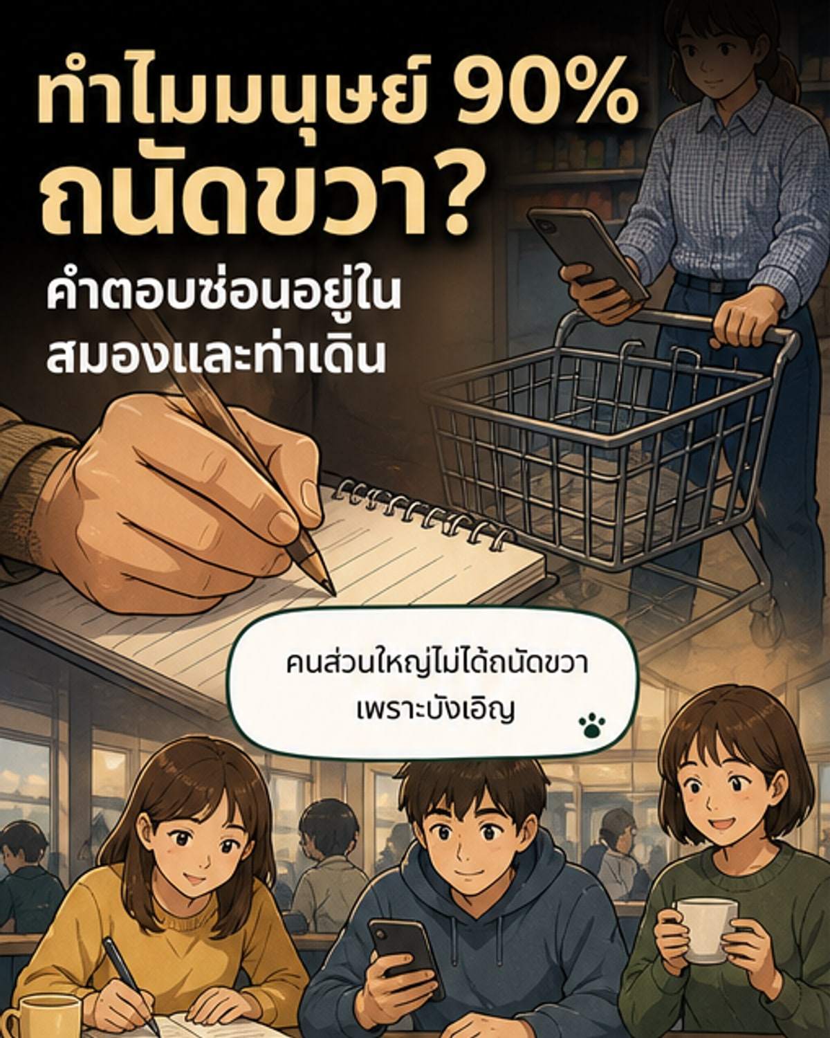 ทำไม 90% ของโลกใช้มือขวา?