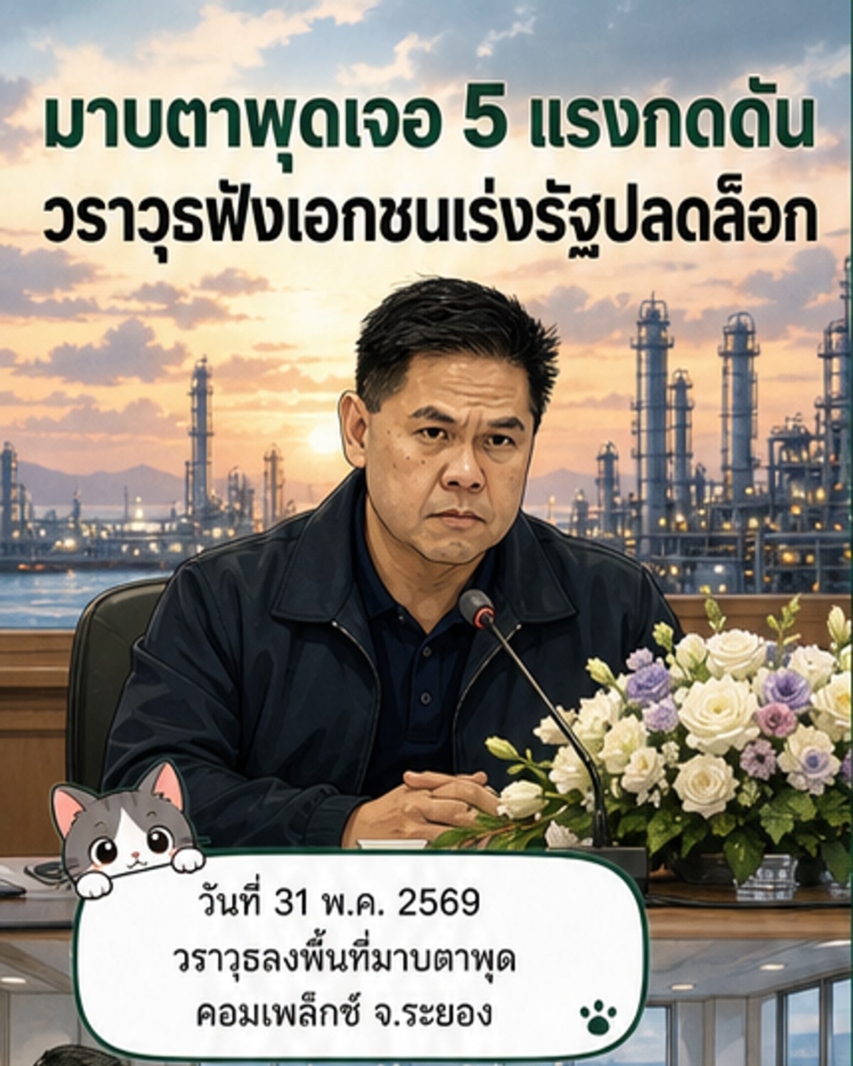 วราวุธ รับฟังเอกชนที่มาบตาพุด