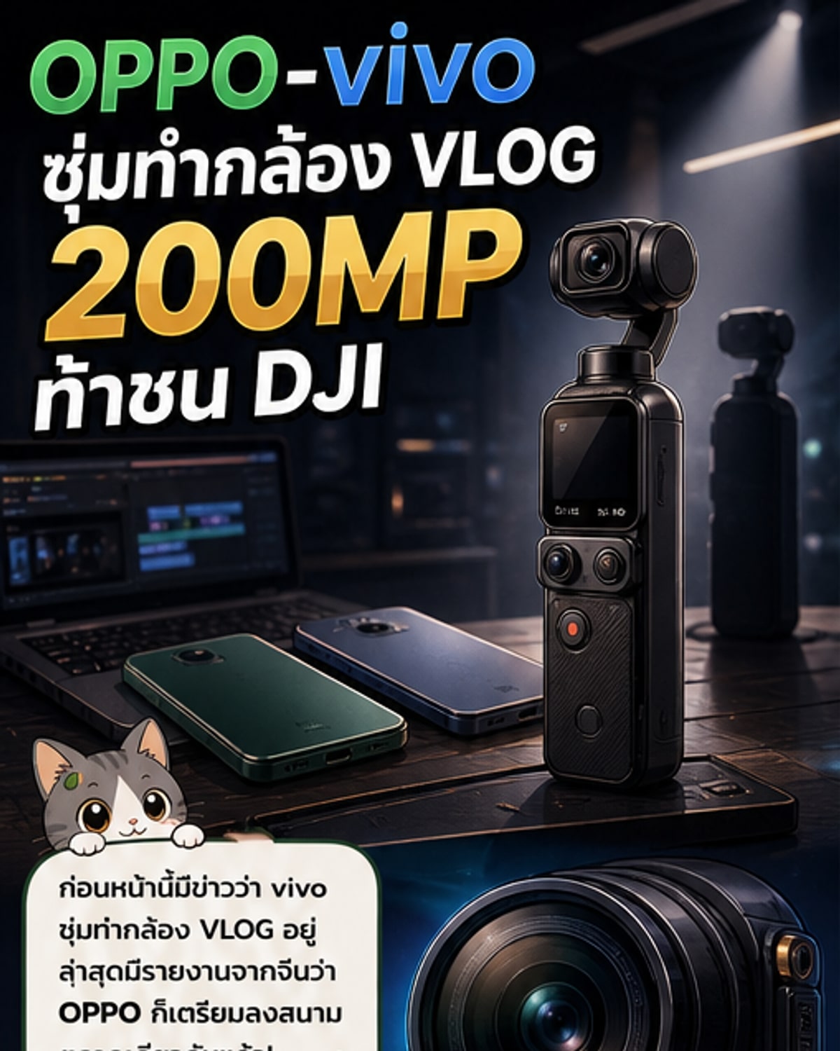 OPPO และ vivo ซุ่มพัฒนากล้อง VLOG ท้าชน DJI