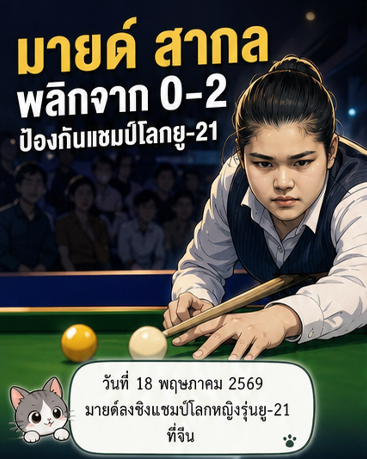 มายด์ สากล ป้องแชมป์โลกยู-21 สมัย 2