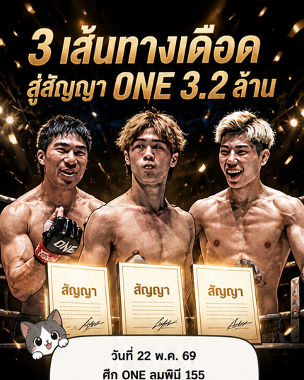 3 นักสู้คว้าสัญญา ONE หลังฟอร์มร้อนแรง