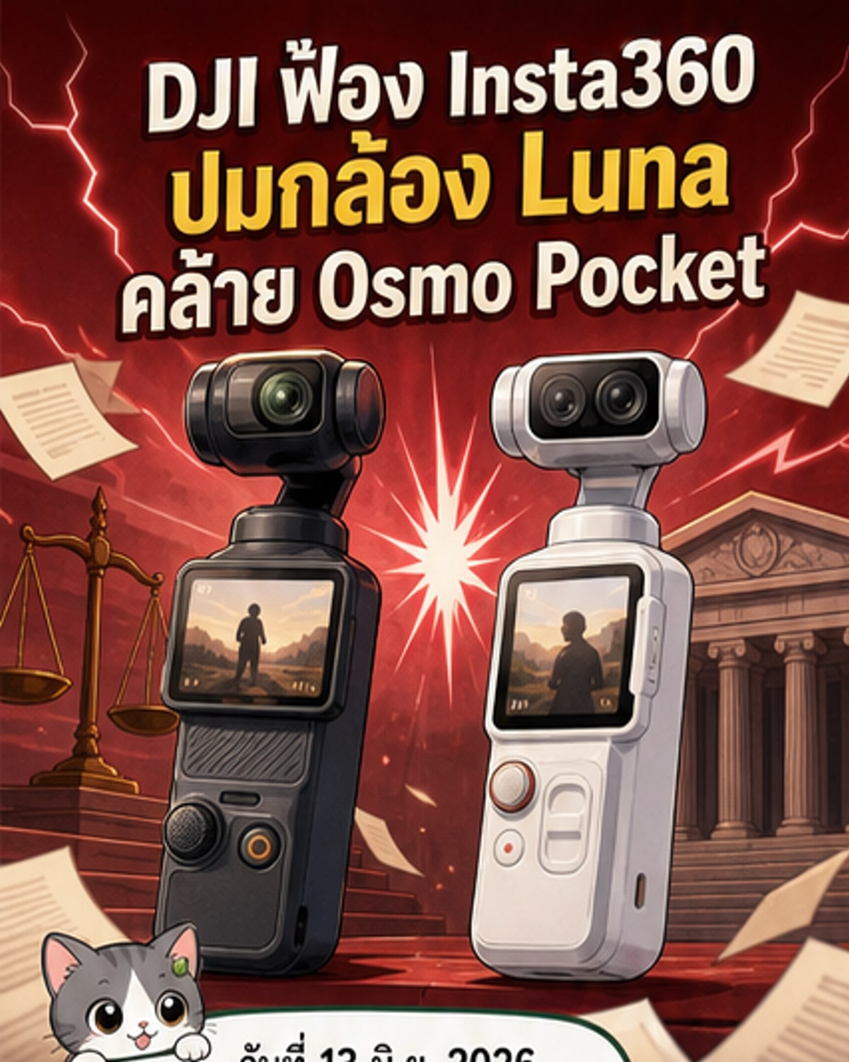 DJI ฟ้อง Insta360 ละเมิดสิทธิบัตร Osmo Pocket