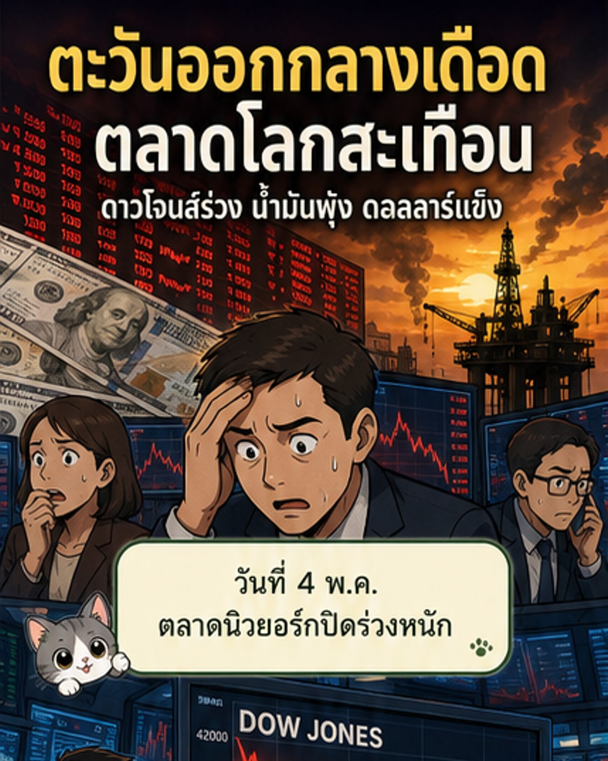 ตลาดหุ้นทั่วโลกดิ่ง หลังอิหร่านโจมตี UAE