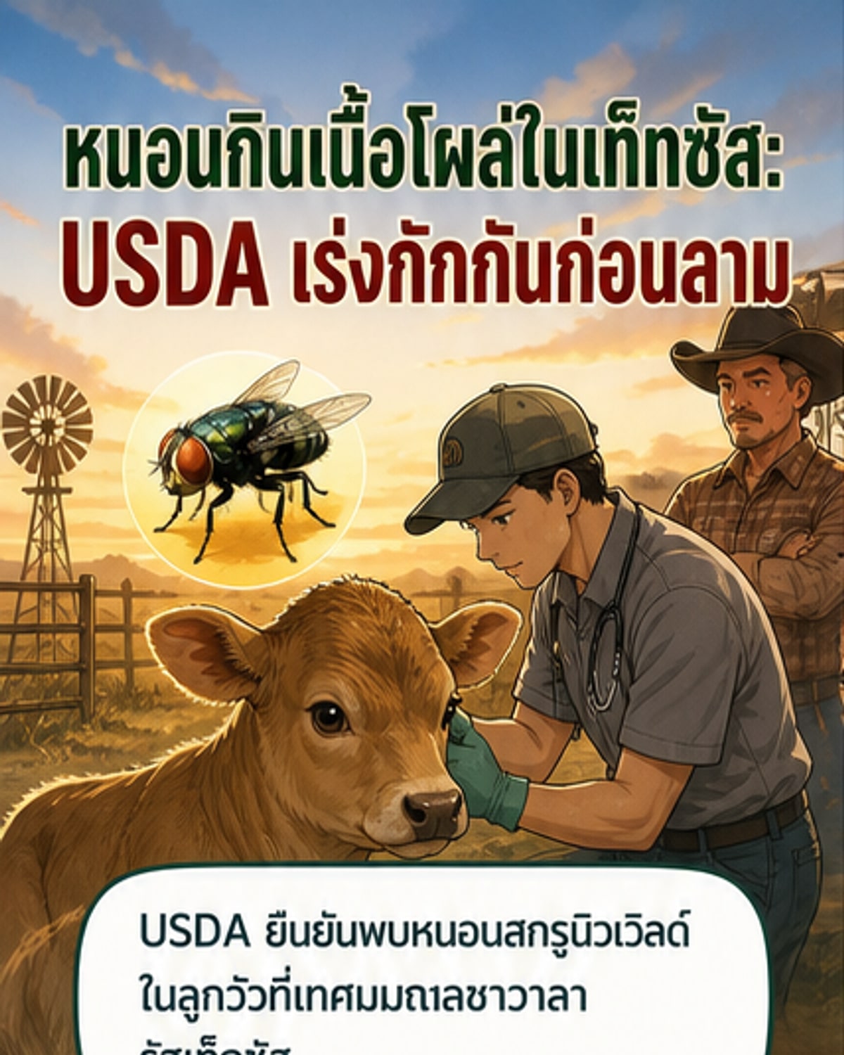พบหนอนพยาธิในวัวที่เท็กซัส